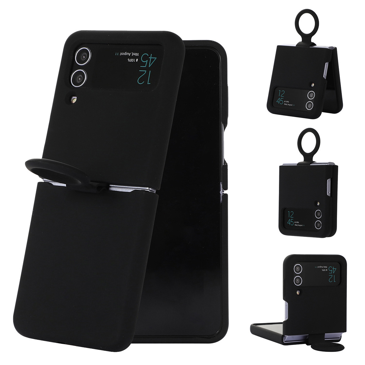 Compatible with Samsung Z Flip4/3 and Flip7/6/5 phones, liquid silicone soft case, foldable screen shockproof protective case