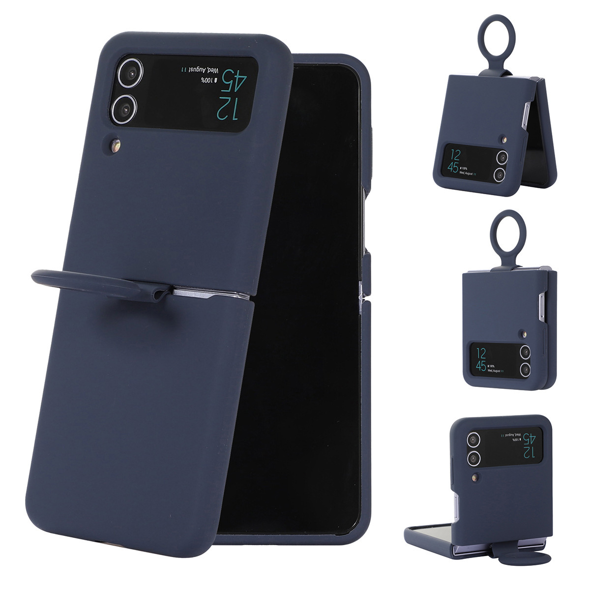 Compatible with Samsung Z Flip4/3 and Flip7/6/5 phones, liquid silicone soft case, foldable screen shockproof protective case