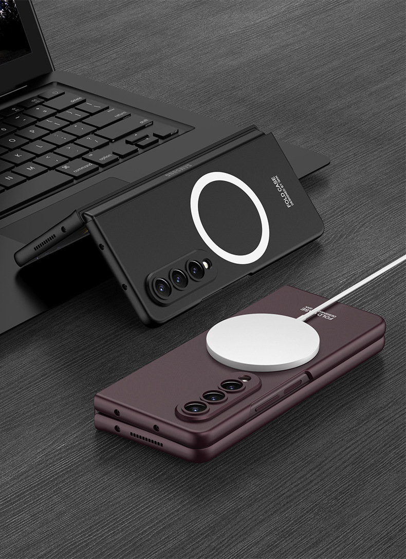 Compatible with Samsung Z Fold4 phone case, magnetic wireless charging case and screen protector, zfold3 ultra-thin shockproof protective case