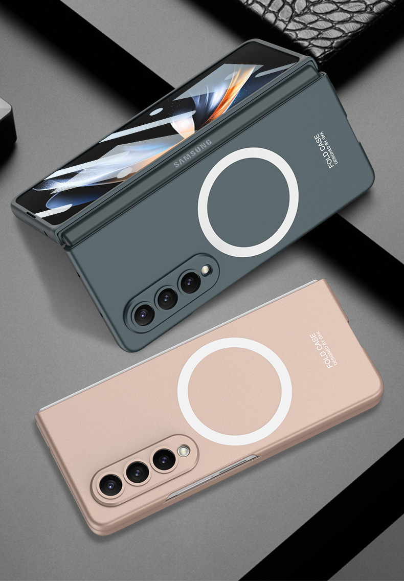 Compatible with Samsung Z Fold4 phone case, magnetic wireless charging case and screen protector, zfold3 ultra-thin shockproof protective case