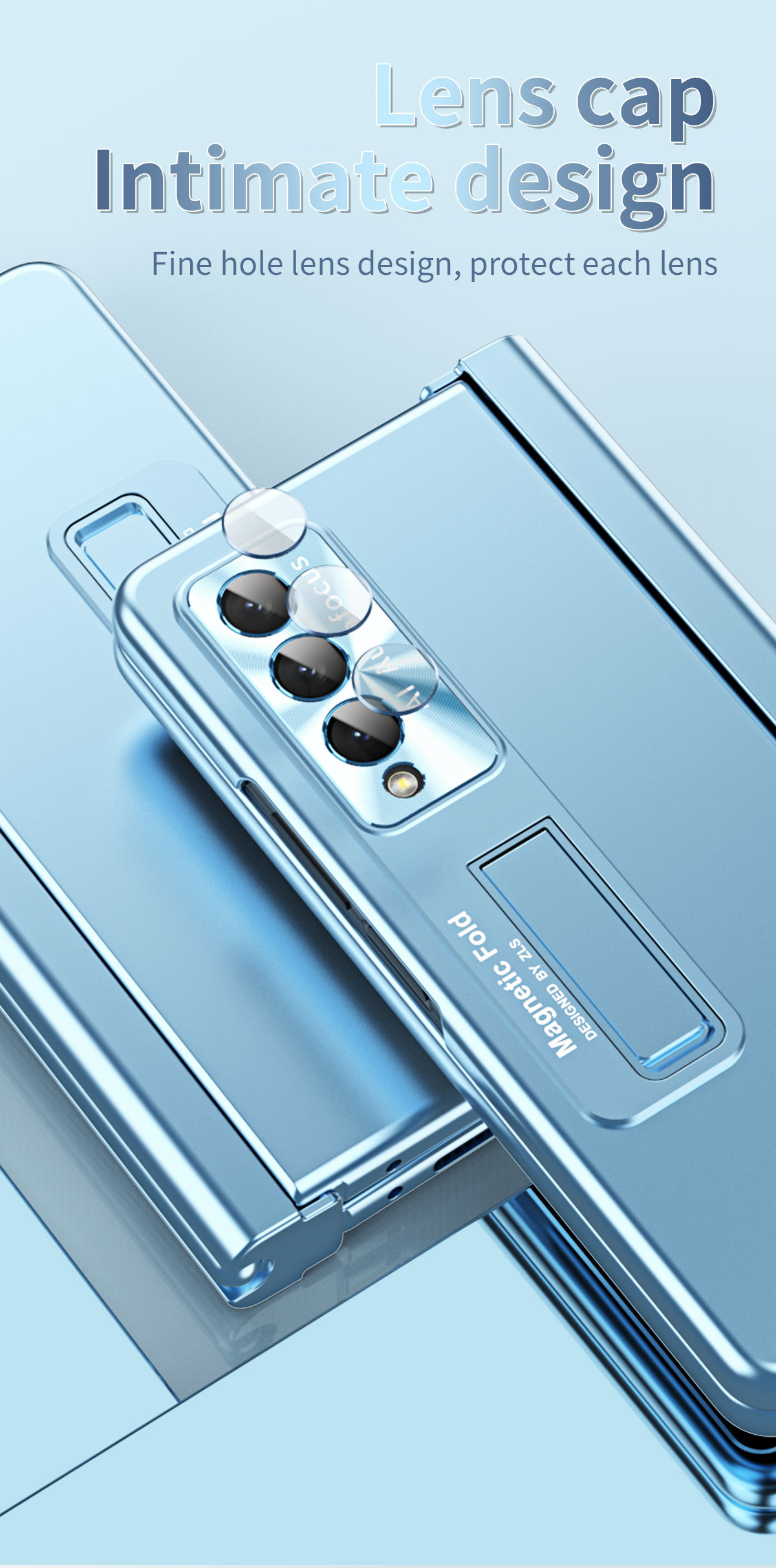 Compatible with Samsung Z Fold 5/6/7 phone cases, 4/3 hinge, pen slot, electroplated case with full-coverage protective film.