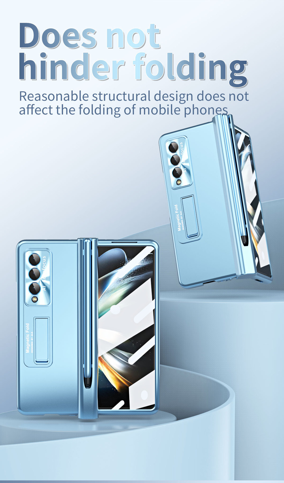 Compatible with Samsung Z Fold 5/6/7 phone cases, 4/3 hinge, pen slot, electroplated case with full-coverage protective film.