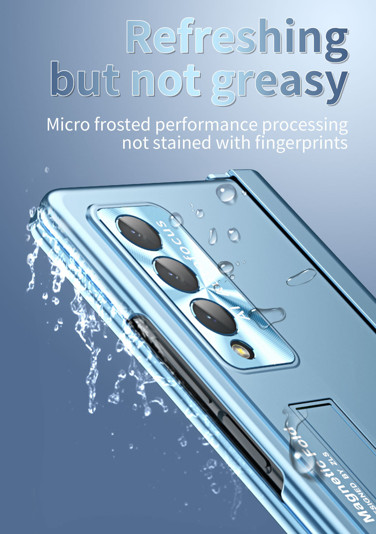 Compatible with Samsung Z Fold 5/6/7 phone cases, 4/3 hinge, pen slot, electroplated case with full-coverage protective film.