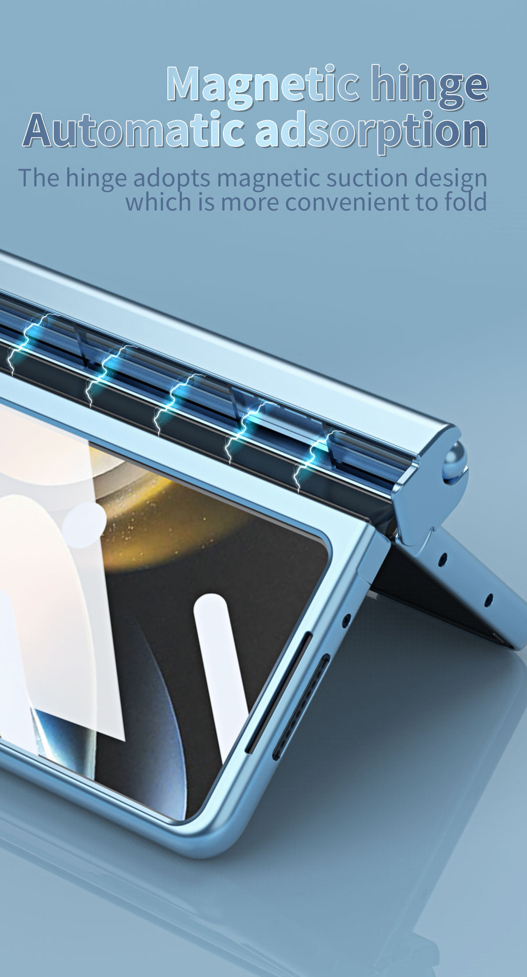 Compatible with Samsung Z Fold 5/6/7 phone cases, 4/3 hinge, pen slot, electroplated case with full-coverage protective film.