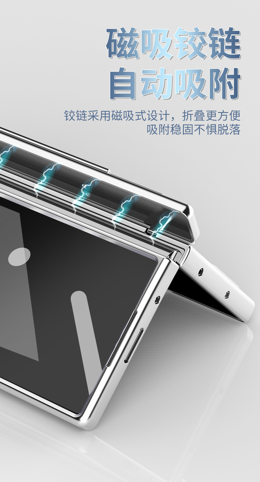 Compatible with Samsung Z Fold 5/6/7 phone cases, 4/3 hinge, pen slot, electroplated case with full-coverage protective film.
