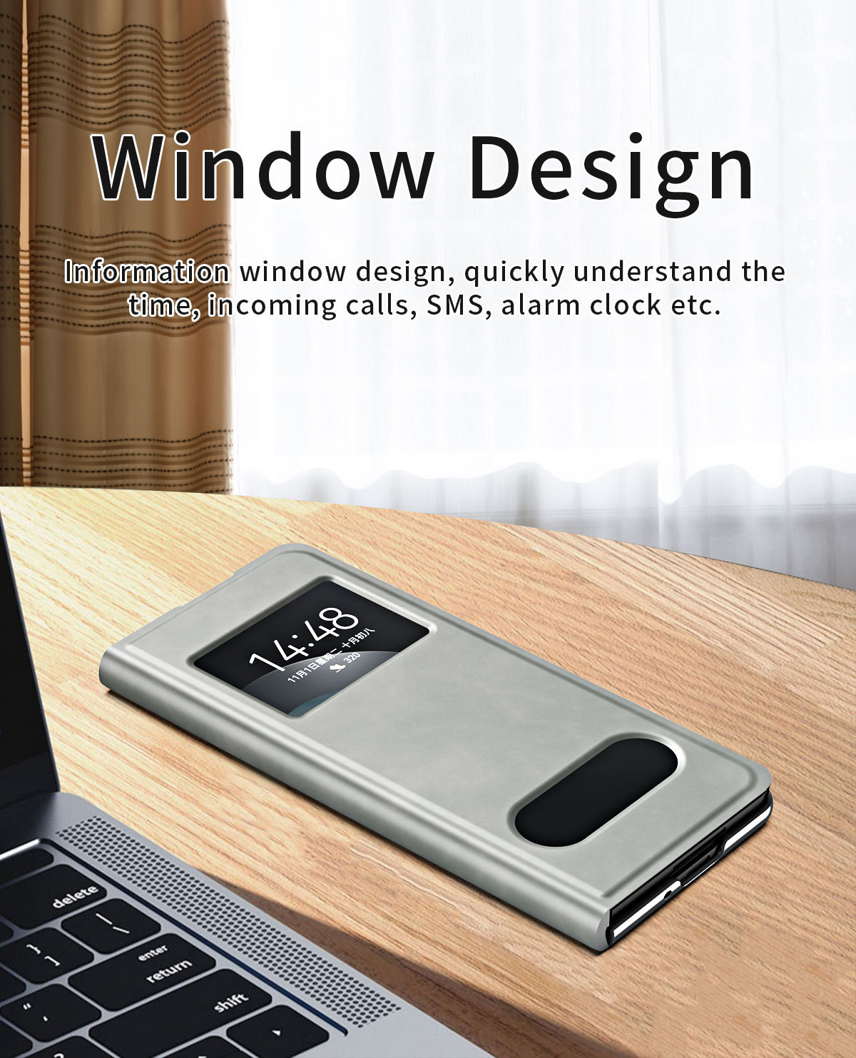 Compatible with Samsung Z Fold8/7/6 phone cases, 5/4/3-inch window, vegan leather, lychee texture, foldable screen, drop-proof protective case.