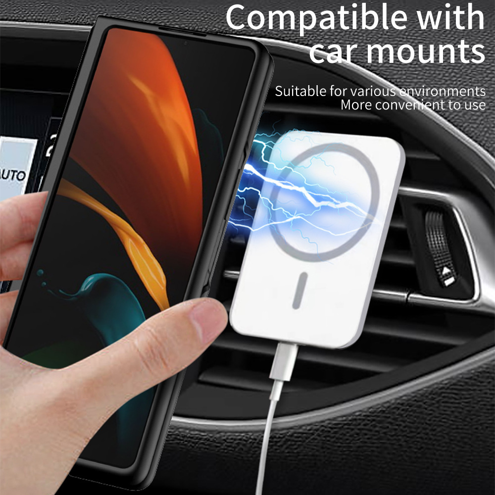 Compatible with Samsung ZFold2 phone case, magnetic Magsafe wireless charging, Fold4 anti-drop ultra-thin skin-friendly protective case
