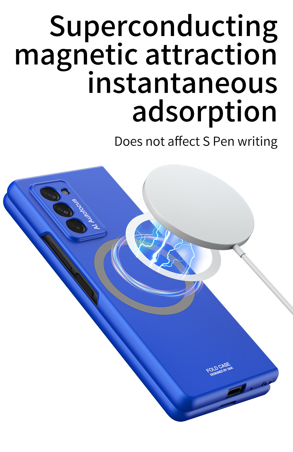 Compatible with Samsung ZFold2 phone case, magnetic Magsafe wireless charging, Fold4 anti-drop ultra-thin skin-friendly protective case