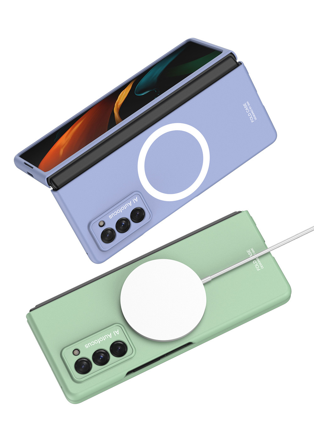 Compatible with Samsung ZFold2 phone case, magnetic Magsafe wireless charging, Fold4 anti-drop ultra-thin skin-friendly protective case