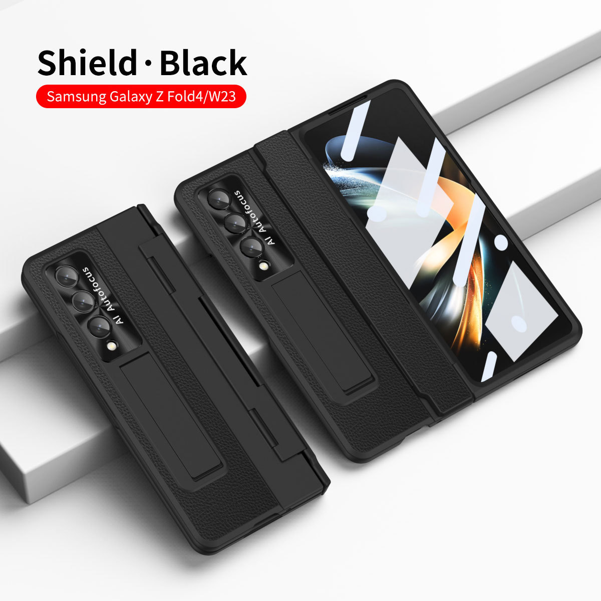 Compatible with Samsung Z Fold8/7/6 phone case, electroplated vegan leather, 5/4/3 flat hinge, protective film, drop-proof case.