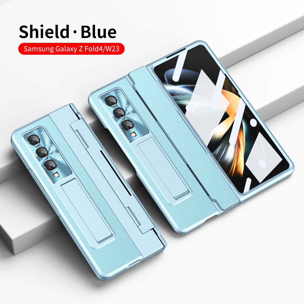 Compatible with Samsung Z Fold8/7/6 phone case, electroplated vegan leather, 5/4/3 flat hinge, protective film, drop-proof case.