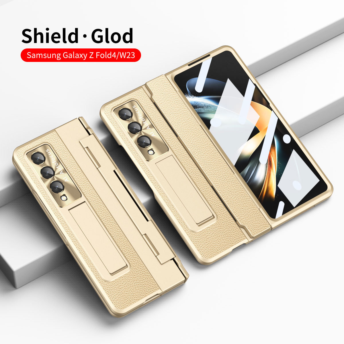 Compatible with Samsung Z Fold8/7/6 phone case, electroplated vegan leather, 5/4/3 flat hinge, protective film, drop-proof case.