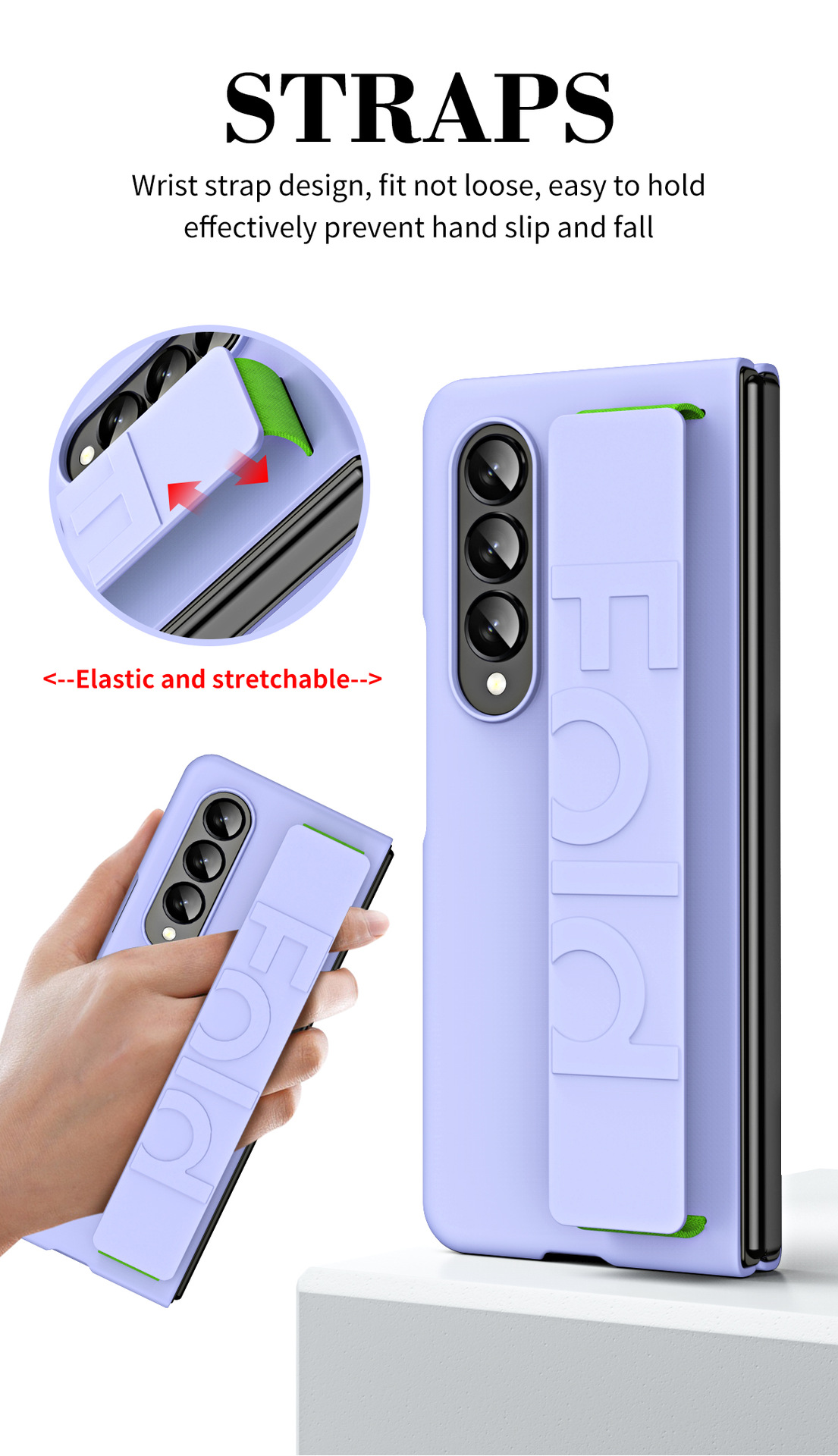 Compatible with Samsung Z Fold8/7/6 phone case W25 elastic wrist strap 5/4/3/2 folding screen drop protection case