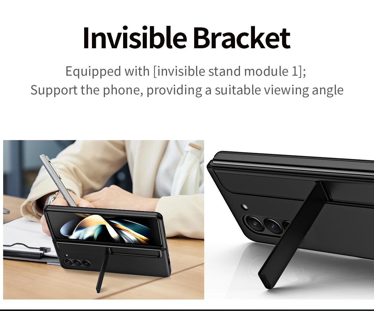 Compatible with Samsung Z Fold8/7/6 phone case, 5/4 stand, pen slot, 2-in-1 foldable screen protective case with pen, drop protection.