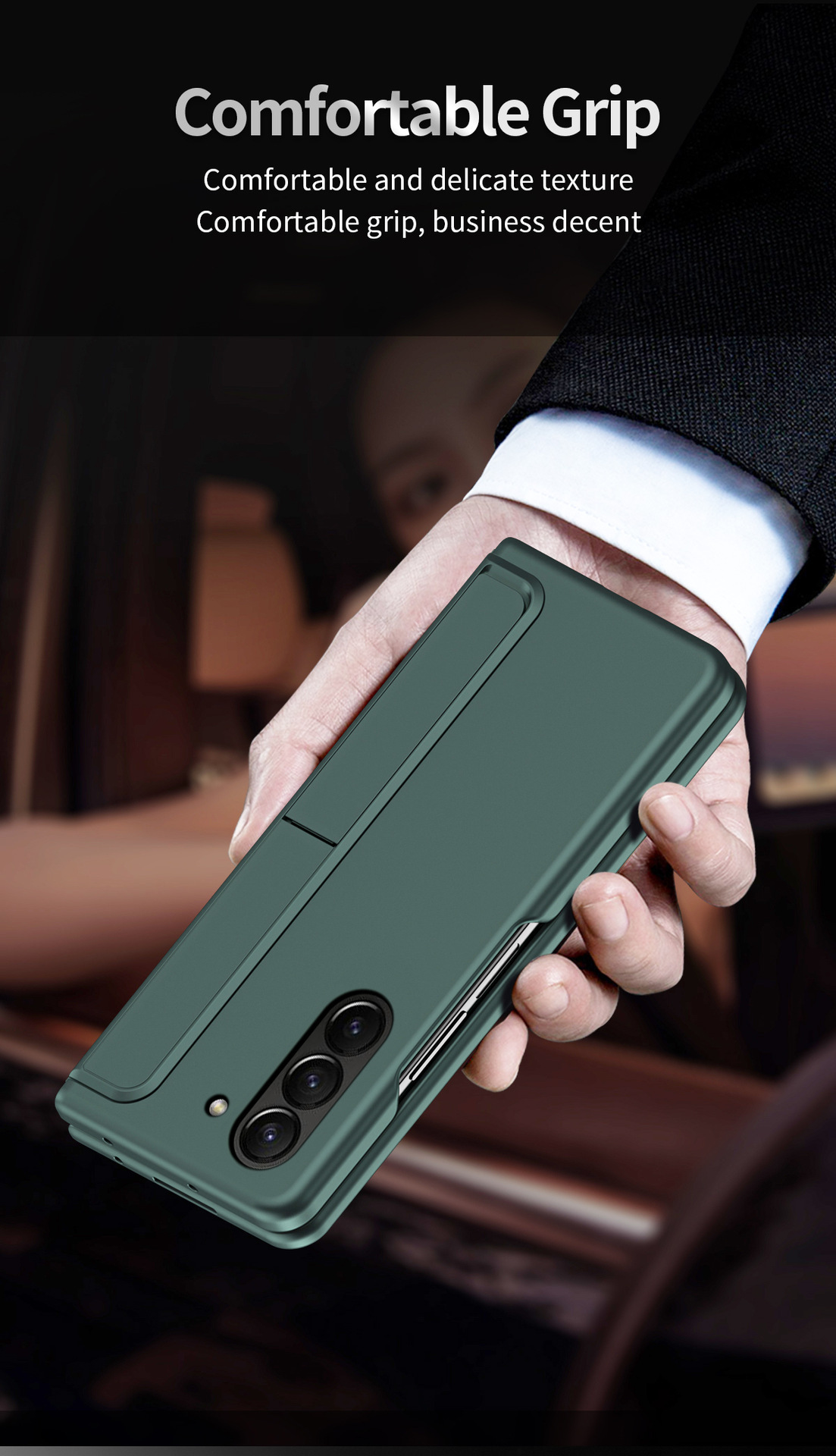 Compatible with Samsung Z Fold8/7/6 phone case, 5/4 stand, pen slot, 2-in-1 foldable screen protective case with pen, drop protection.