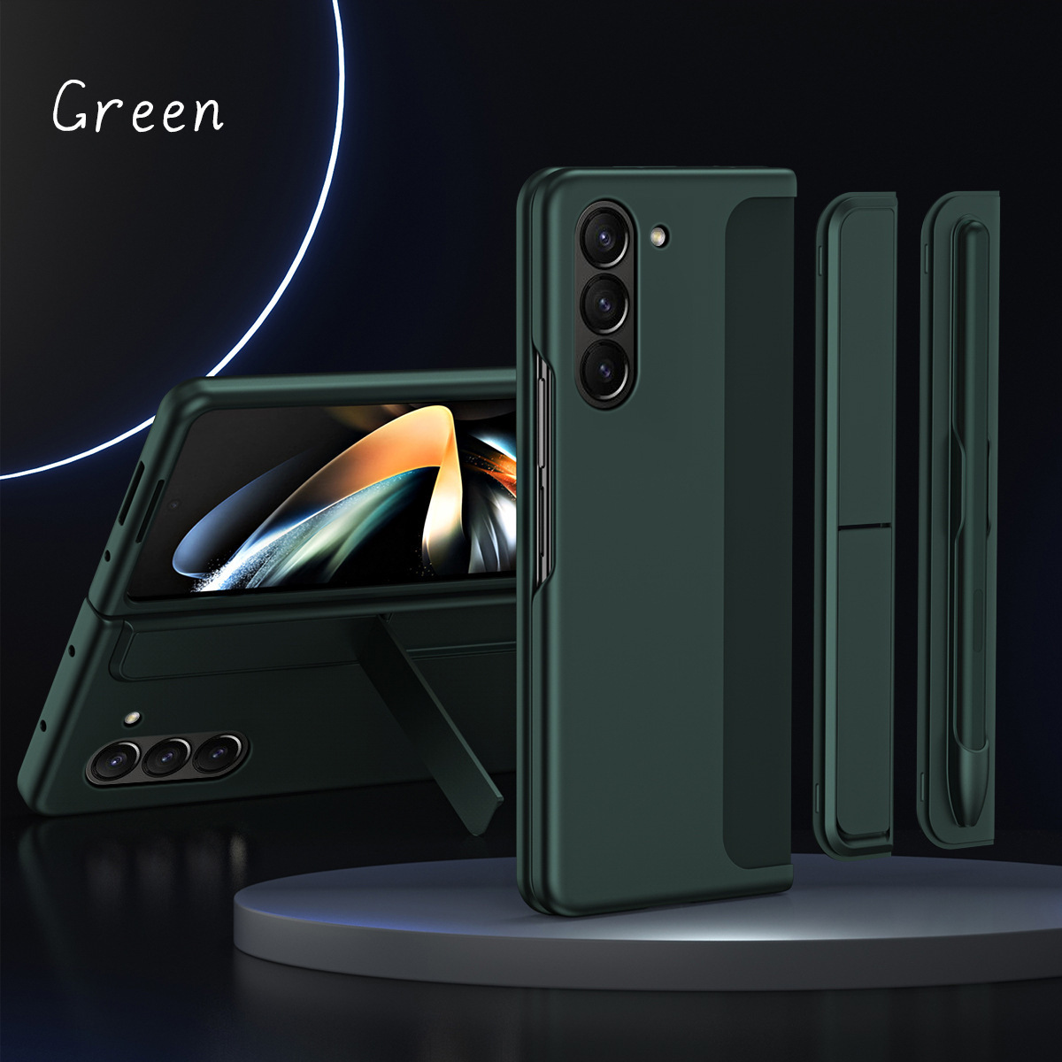 Compatible with Samsung Z Fold8/7/6 phone case, 5/4 stand, pen slot, 2-in-1 foldable screen protective case with pen, drop protection.