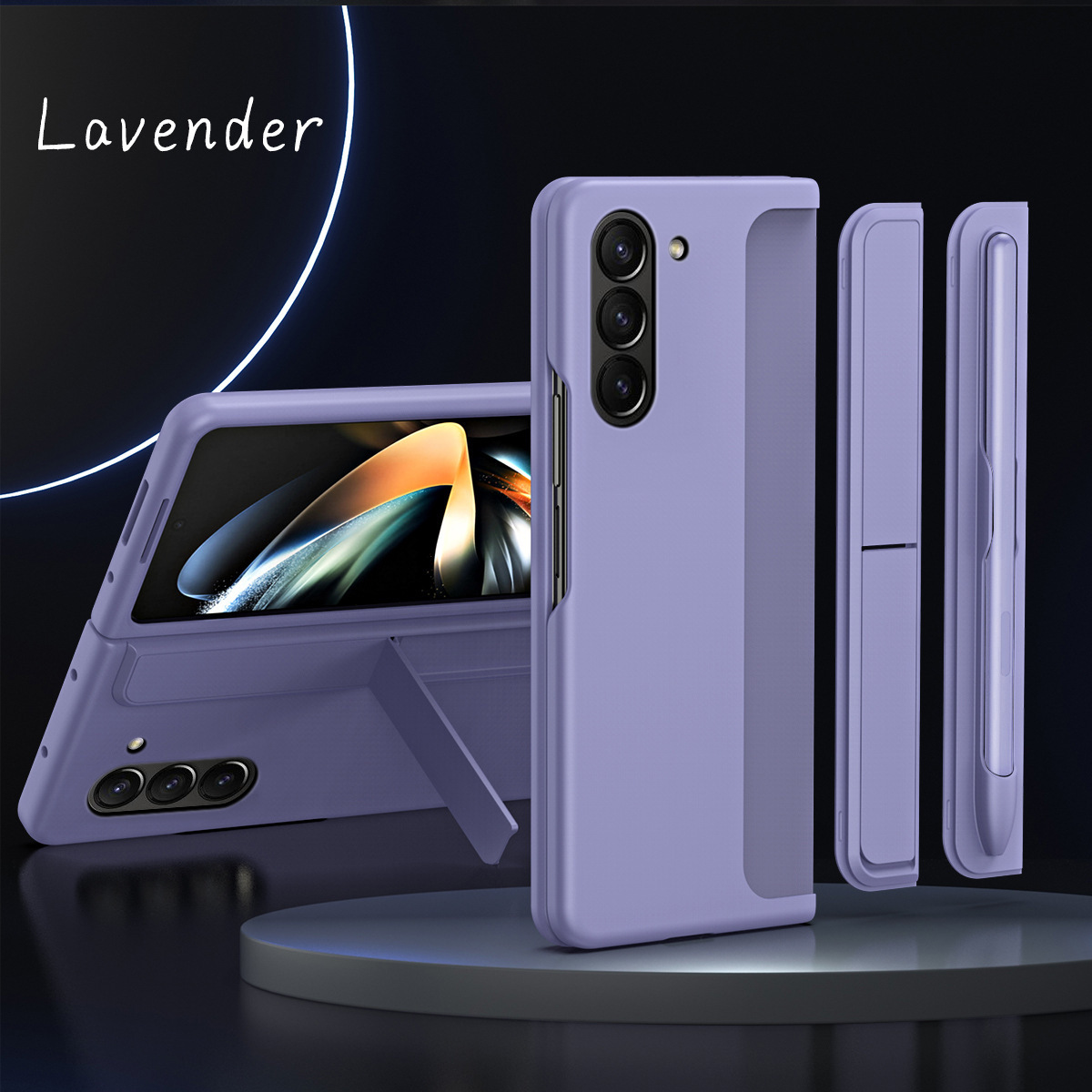 Compatible with Samsung Z Fold8/7/6 phone case, 5/4 stand, pen slot, 2-in-1 foldable screen protective case with pen, drop protection.