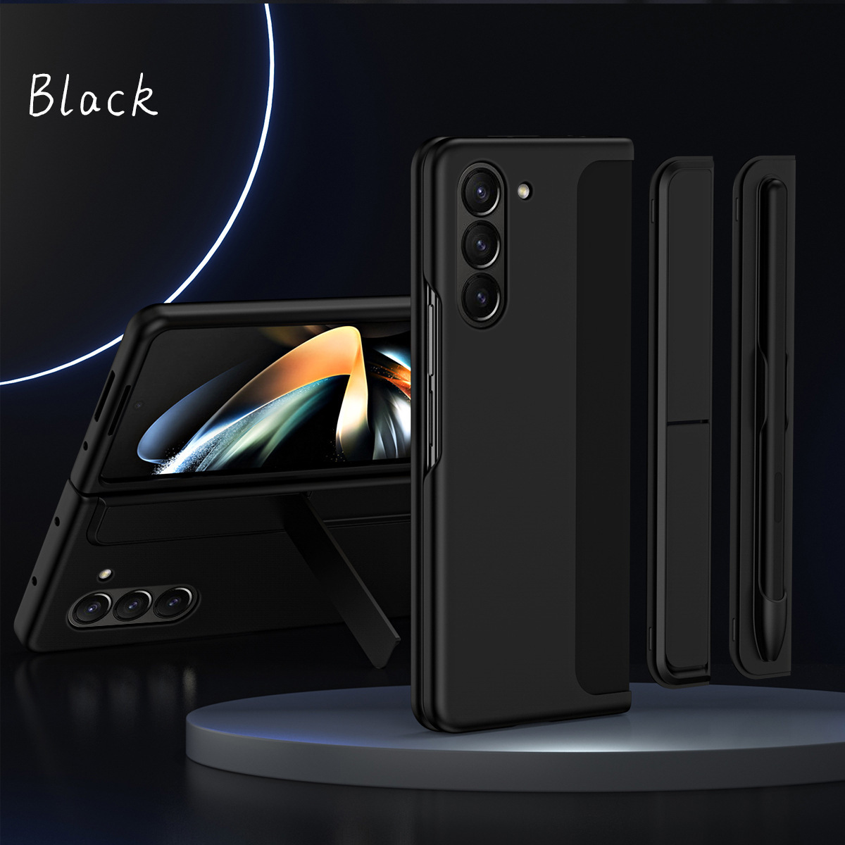 Compatible with Samsung Z Fold8/7/6 phone case, 5/4 stand, pen slot, 2-in-1 foldable screen protective case with pen, drop protection.