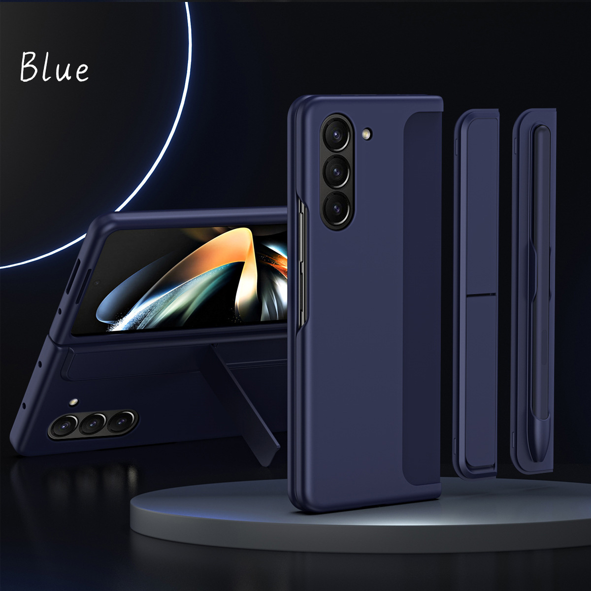 Compatible with Samsung Z Fold8/7/6 phone case, 5/4 stand, pen slot, 2-in-1 foldable screen protective case with pen, drop protection.