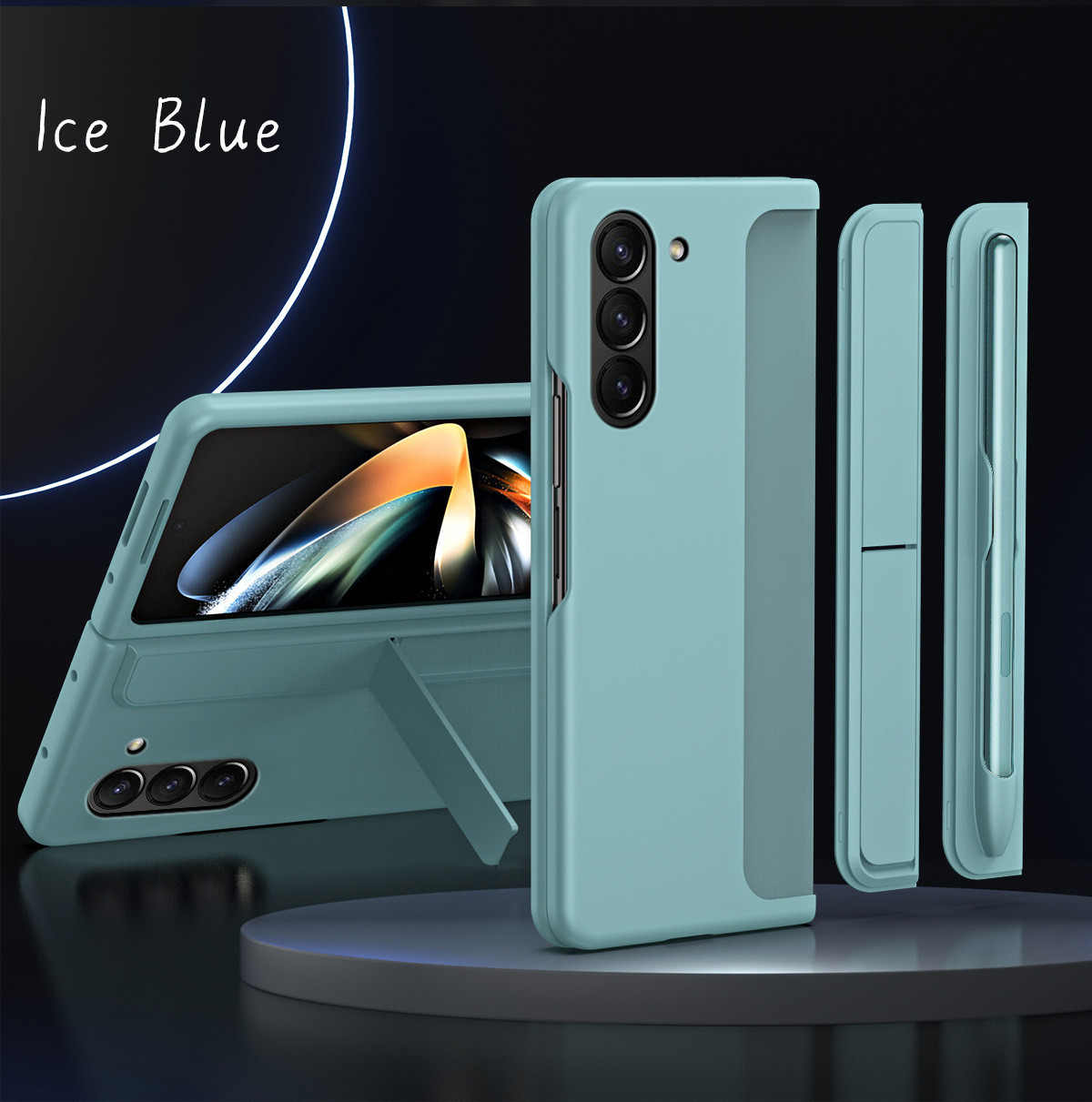 Compatible with Samsung Z Fold8/7/6 phone case, 5/4 stand, pen slot, 2-in-1 foldable screen protective case with pen, drop protection.