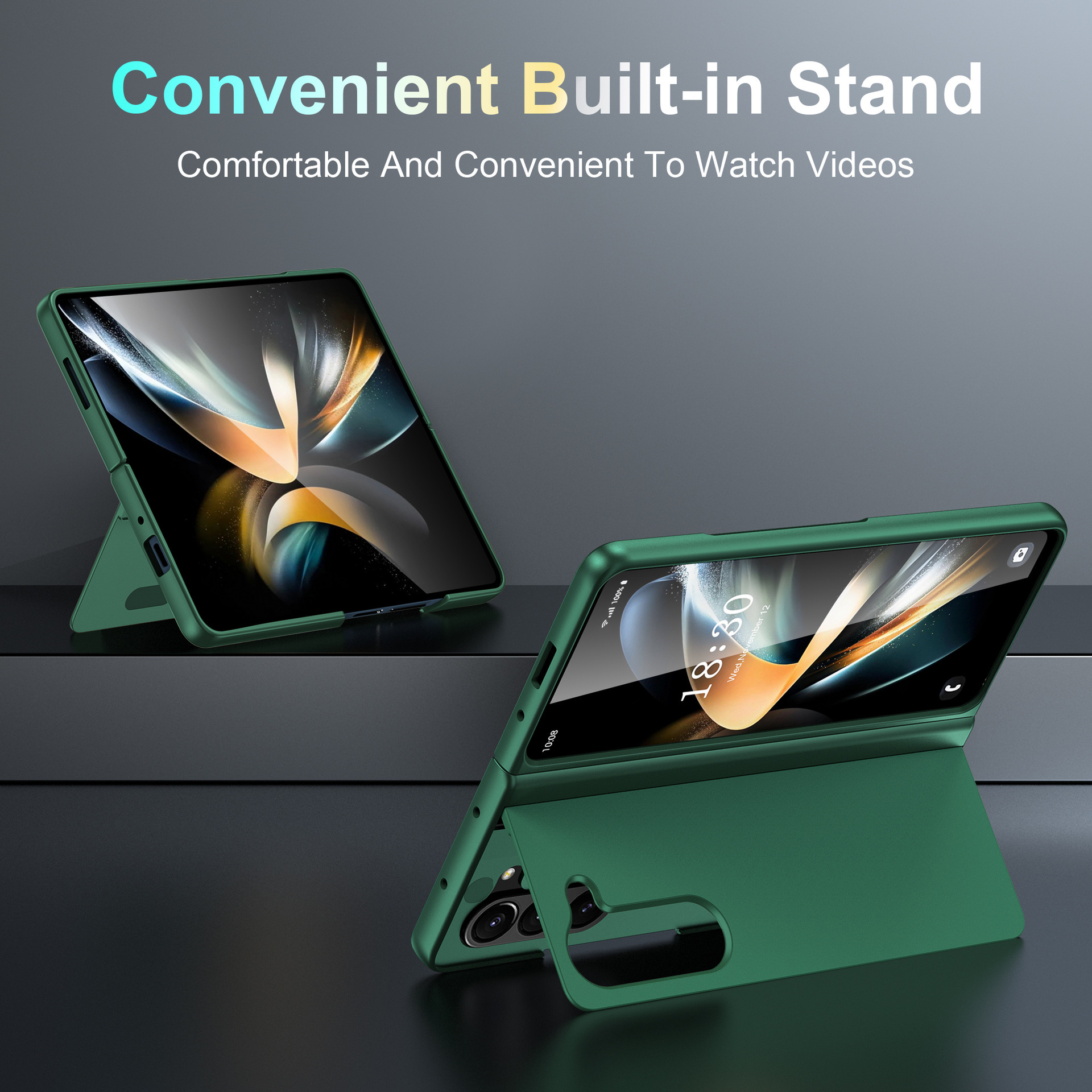 Compatible with Samsung Z Fold8U phone case, 7/6/5 inch invisible stand, ultra-thin 4/3 folding screen, drop-proof protective case.