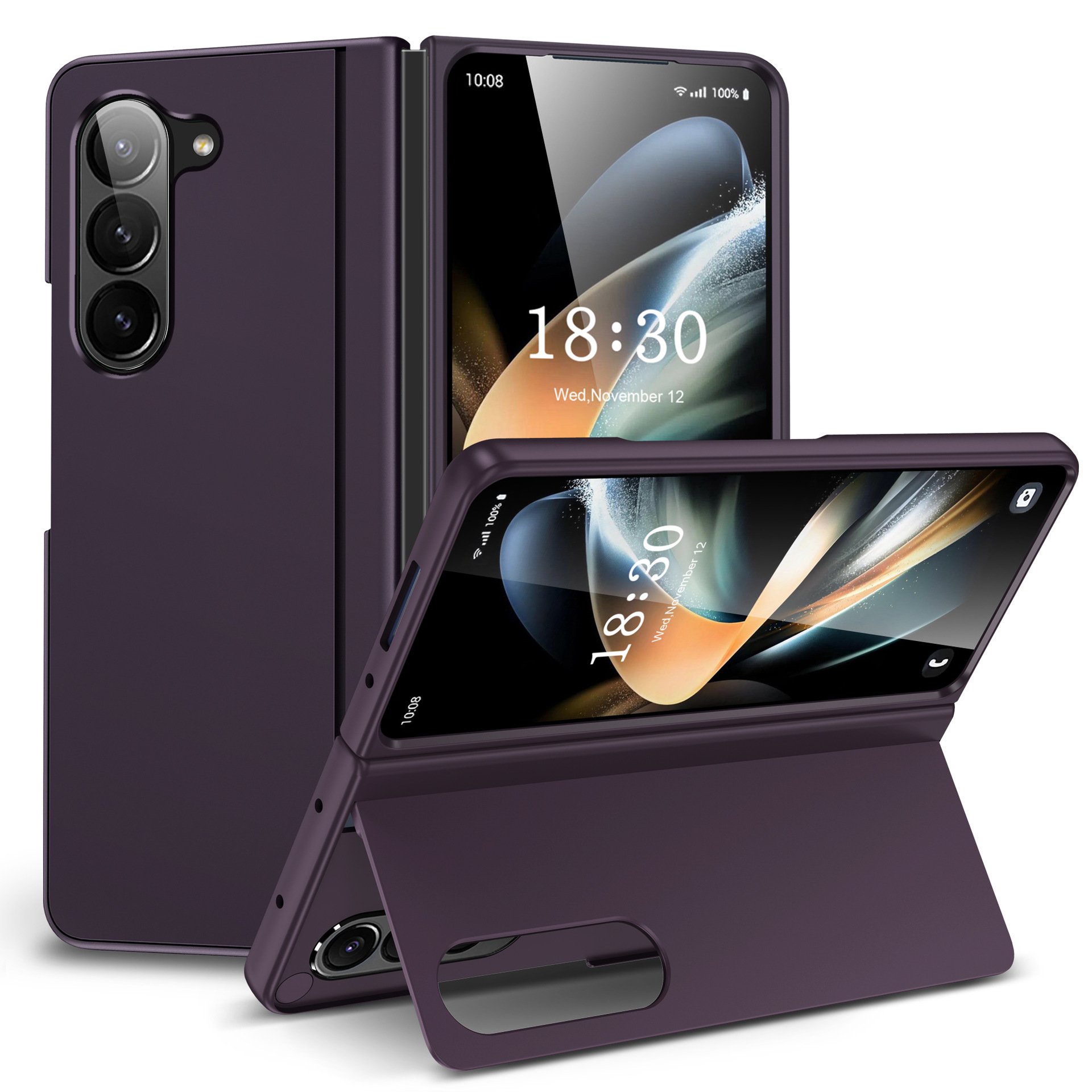 Compatible with Samsung Z Fold8U phone case, 7/6/5 inch invisible stand, ultra-thin 4/3 folding screen, drop-proof protective case.