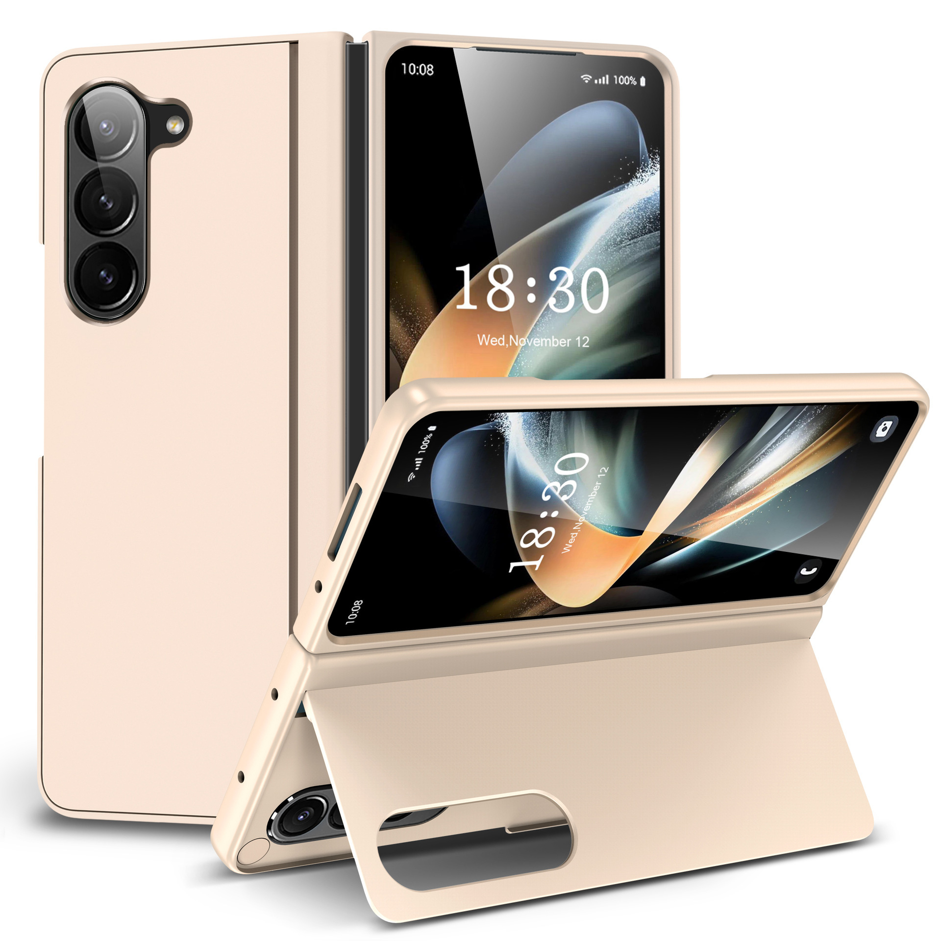 Compatible with Samsung Z Fold8U phone case, 7/6/5 inch invisible stand, ultra-thin 4/3 folding screen, drop-proof protective case.