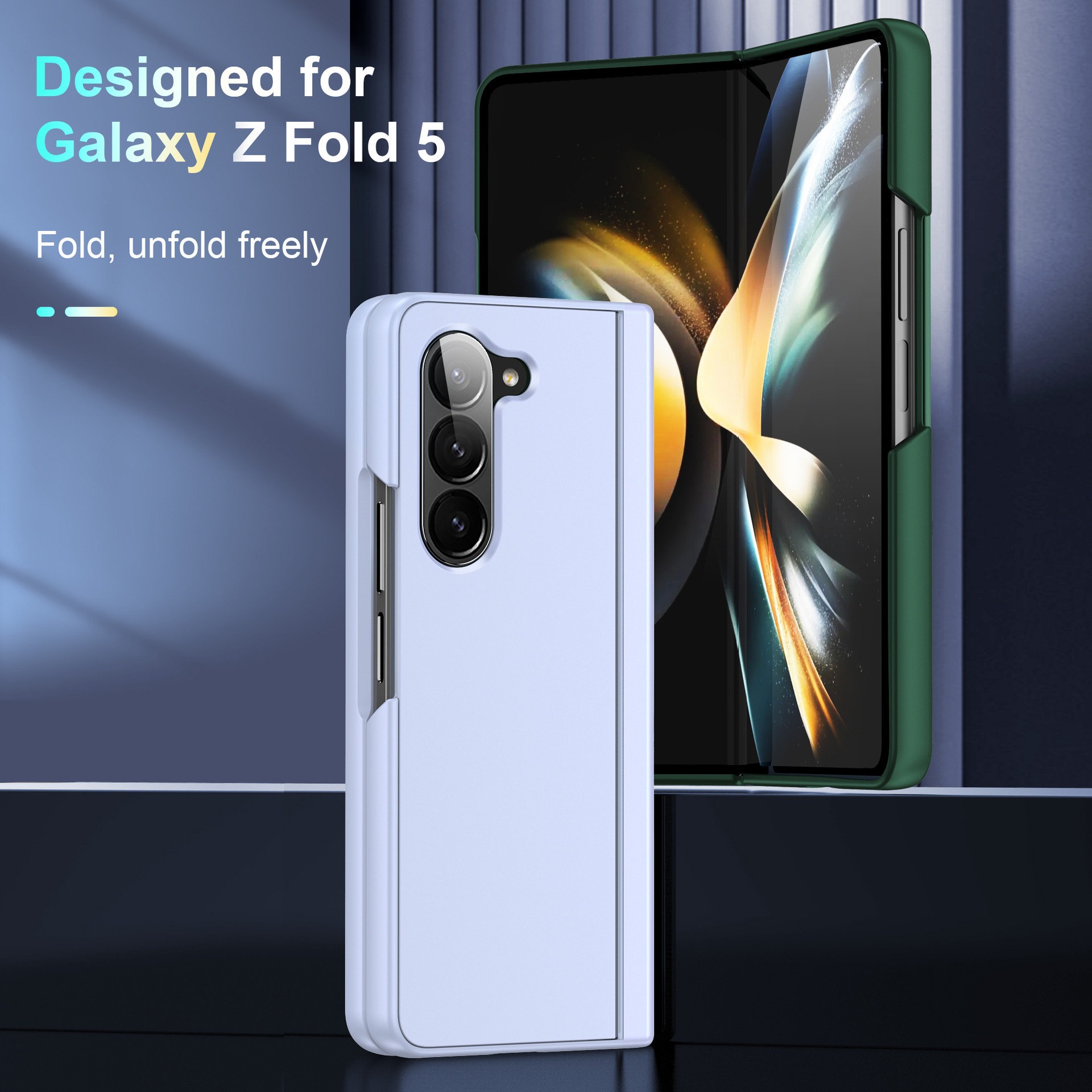 Compatible with Samsung Z Fold8U phone case, 7/6/5 inch invisible stand, ultra-thin 4/3 folding screen, drop-proof protective case.