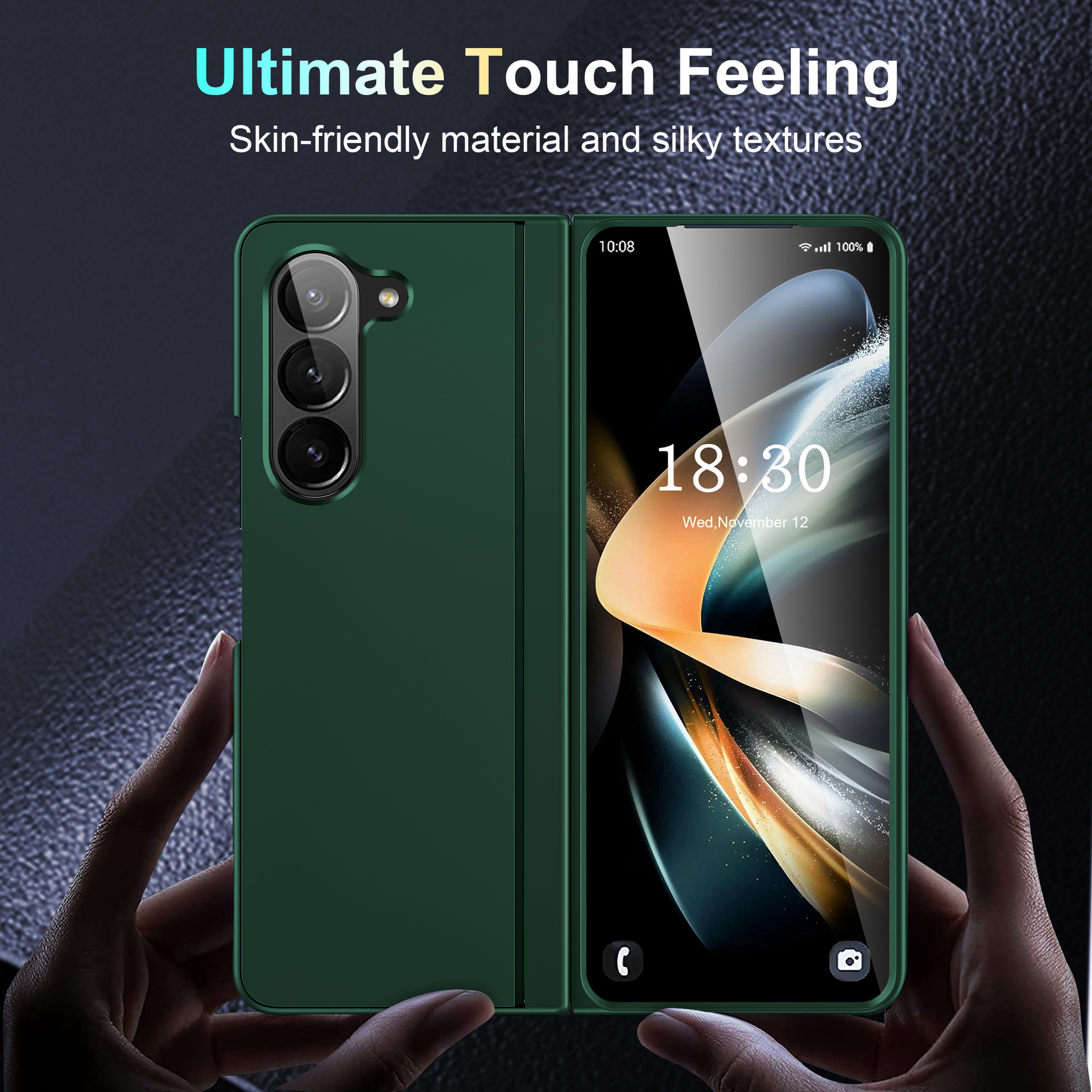 Compatible with Samsung Z Fold8U phone case, 7/6/5 inch invisible stand, ultra-thin 4/3 folding screen, drop-proof protective case.