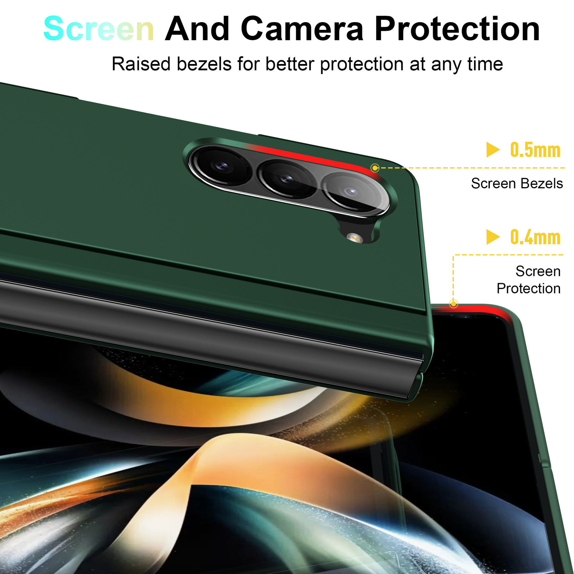 Compatible with Samsung Z Fold8U phone case, 7/6/5 inch invisible stand, ultra-thin 4/3 folding screen, drop-proof protective case.