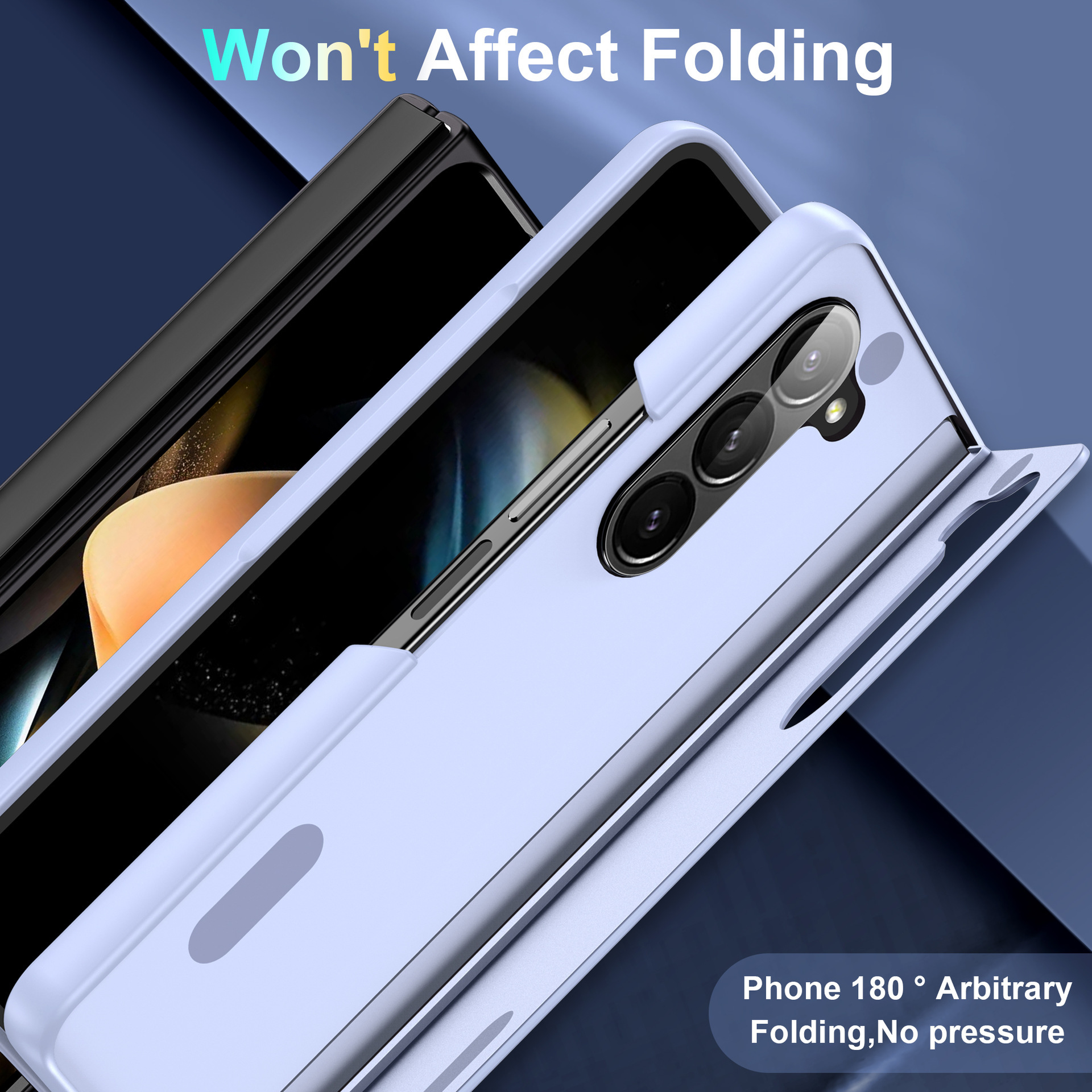 Compatible with Samsung Z Fold8U phone case, 7/6/5 inch invisible stand, ultra-thin 4/3 folding screen, drop-proof protective case.