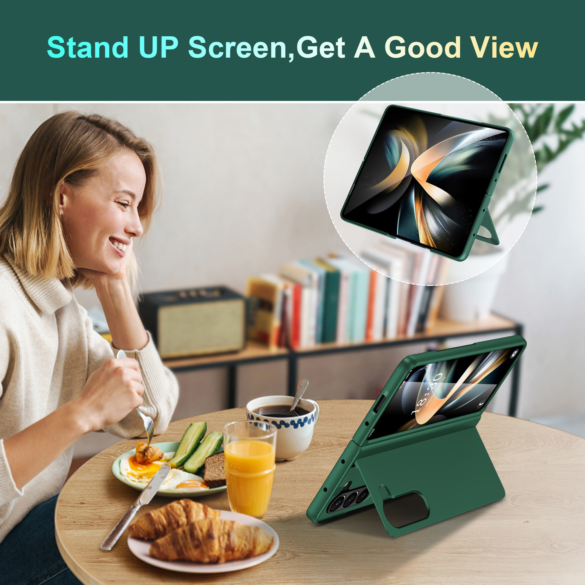 Compatible with Samsung Z Fold8U phone case, 7/6/5 inch invisible stand, ultra-thin 4/3 folding screen, drop-proof protective case.