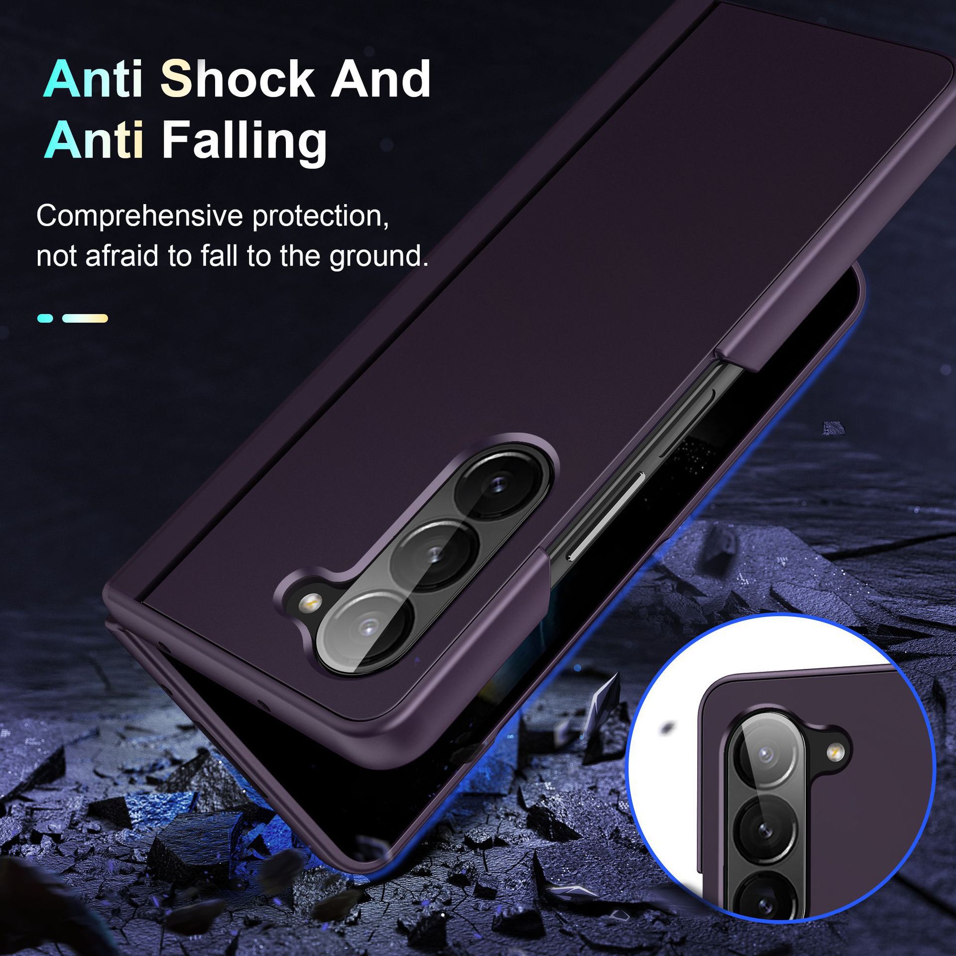 Compatible with Samsung Z Fold8U phone case, 7/6/5 inch invisible stand, ultra-thin 4/3 folding screen, drop-proof protective case.