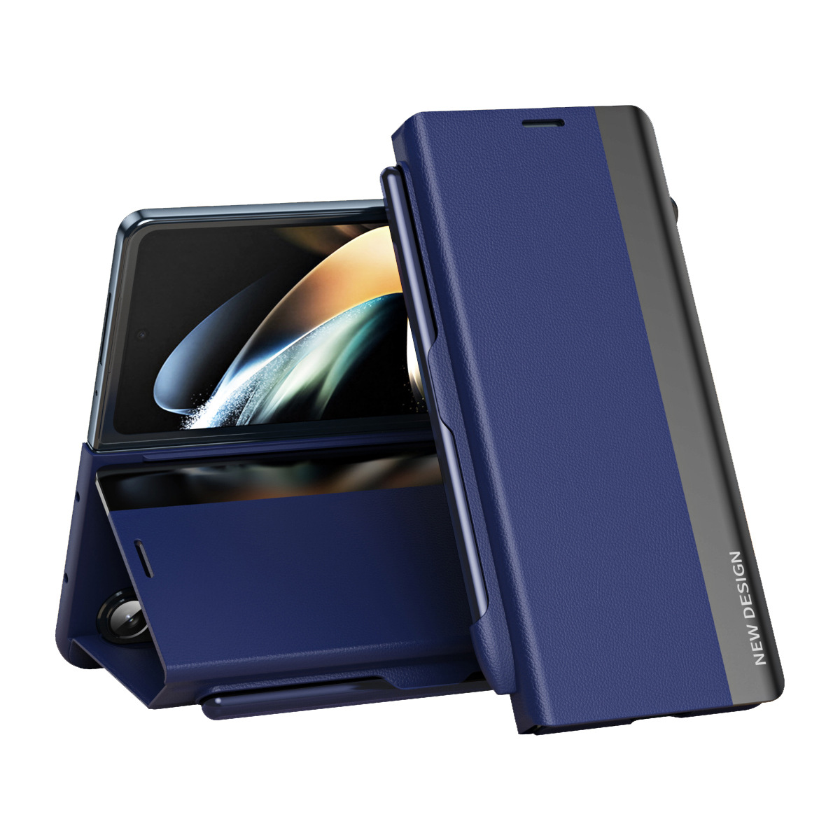 TriFold flip case for Samsung Z Fold 8/7, 6/5 pen slot, 4/3 business-style shockproof leather case.