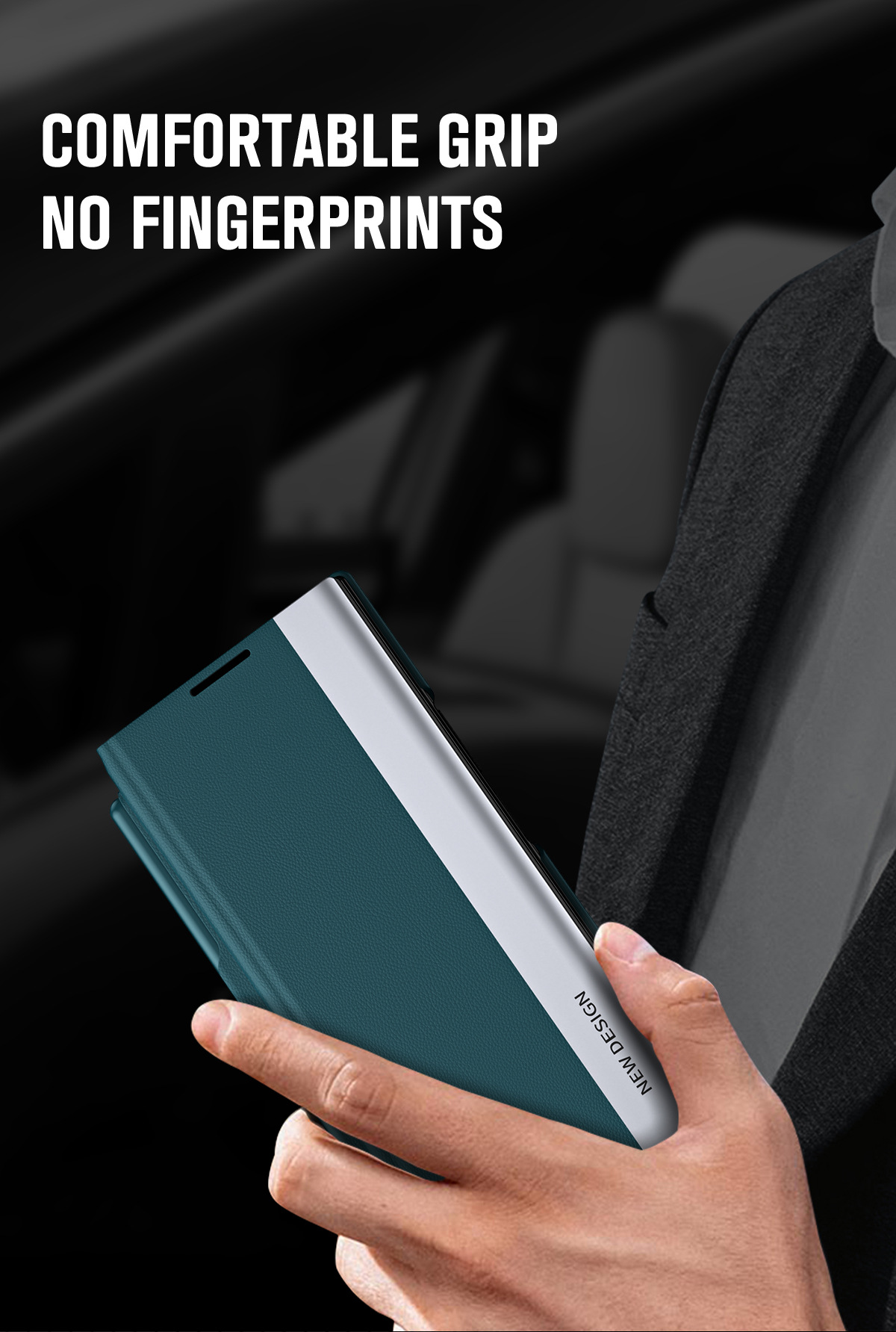 TriFold flip case for Samsung Z Fold 8/7, 6/5 pen slot, 4/3 business-style shockproof leather case.