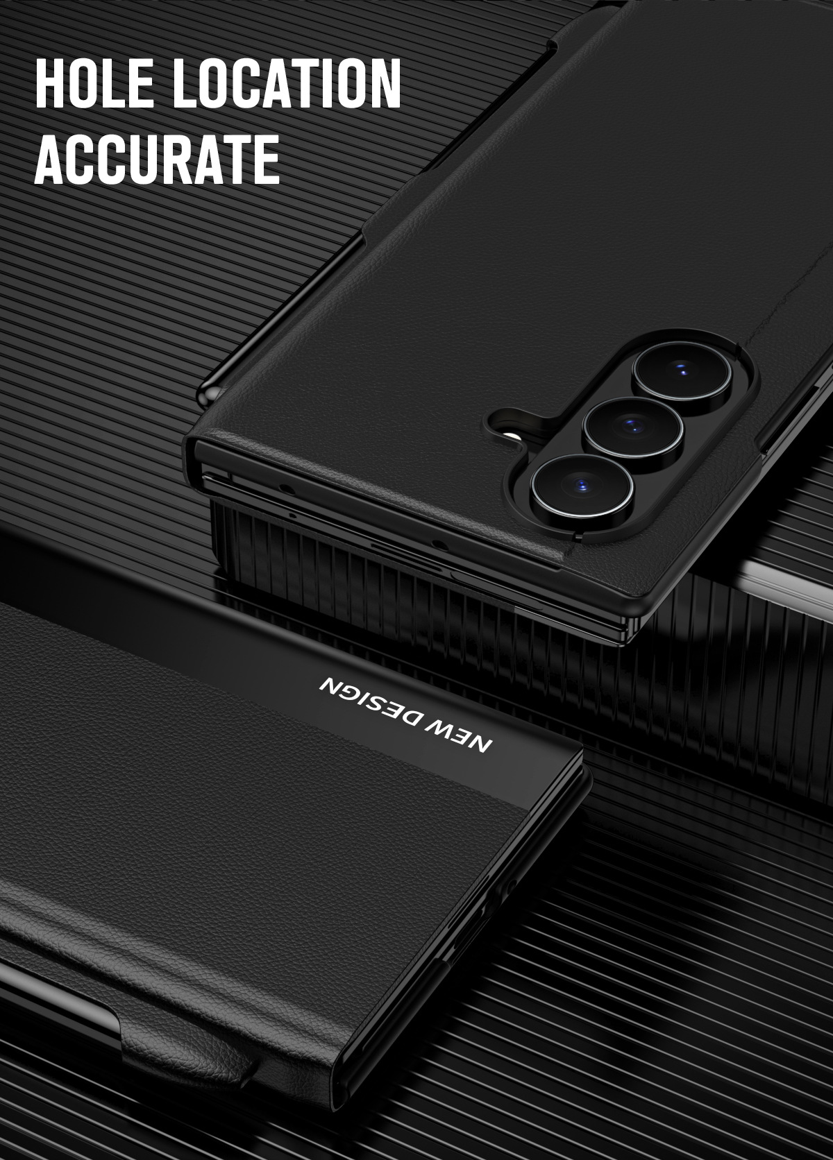 TriFold flip case for Samsung Z Fold 8/7, 6/5 pen slot, 4/3 business-style shockproof leather case.