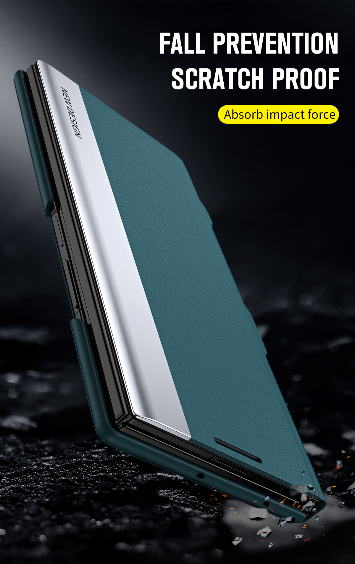 TriFold flip case for Samsung Z Fold 8/7, 6/5 pen slot, 4/3 business-style shockproof leather case.