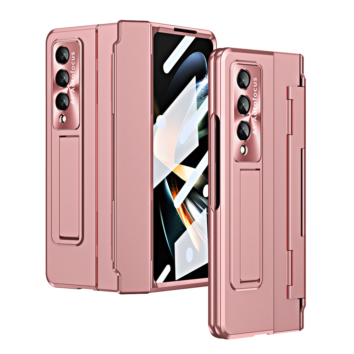 Compatible with Samsung Z Fold8/7 phone case, 6/5/4 folding screen, flat hinge, stand, full-coverage protective case.
