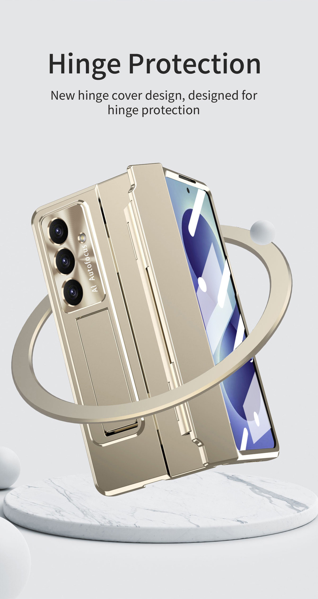 Compatible with Samsung Z Fold8/7 phone case, 6/5/4 folding screen, flat hinge, stand, full-coverage protective case.