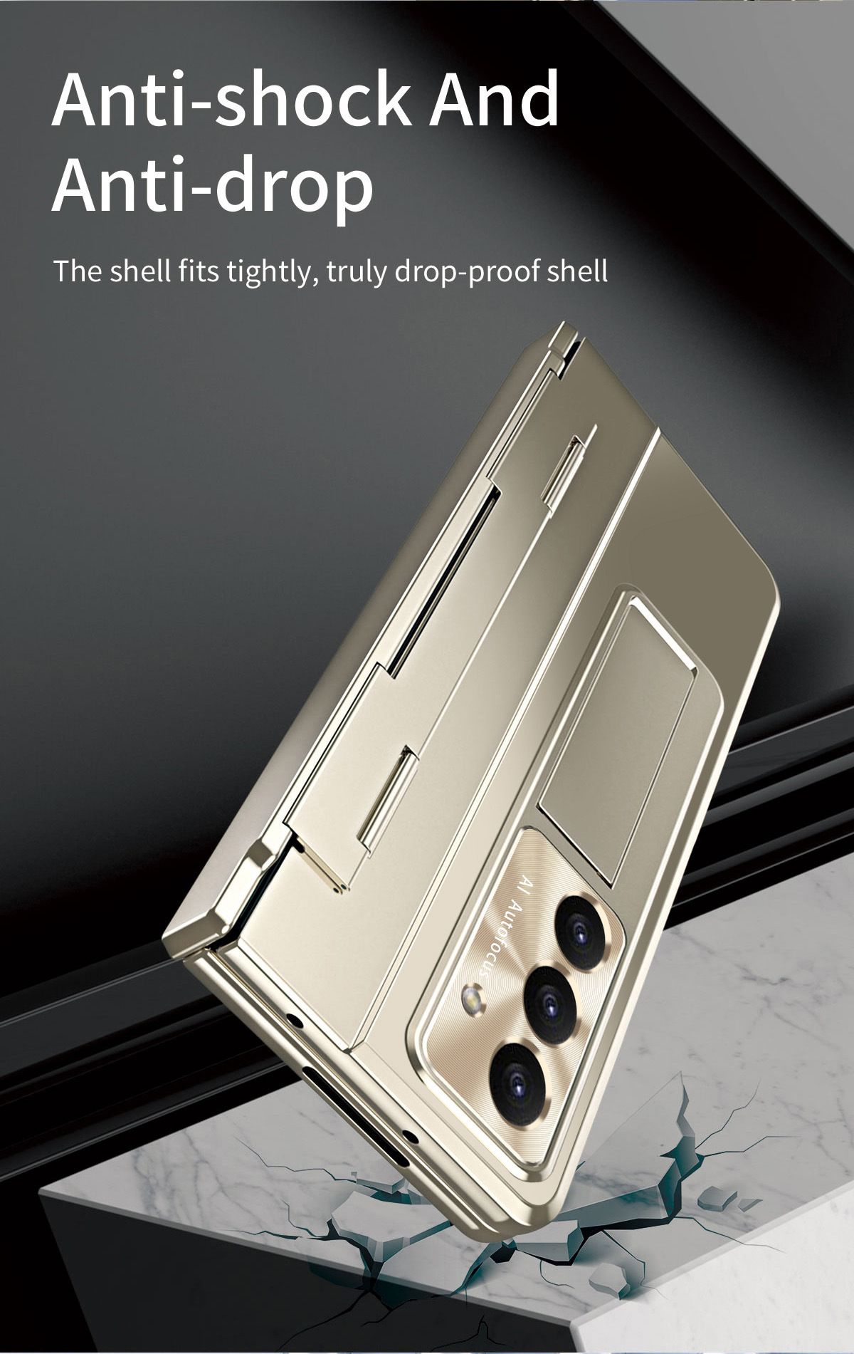 Compatible with Samsung Z Fold8/7 phone case, 6/5/4 folding screen, flat hinge, stand, full-coverage protective case.