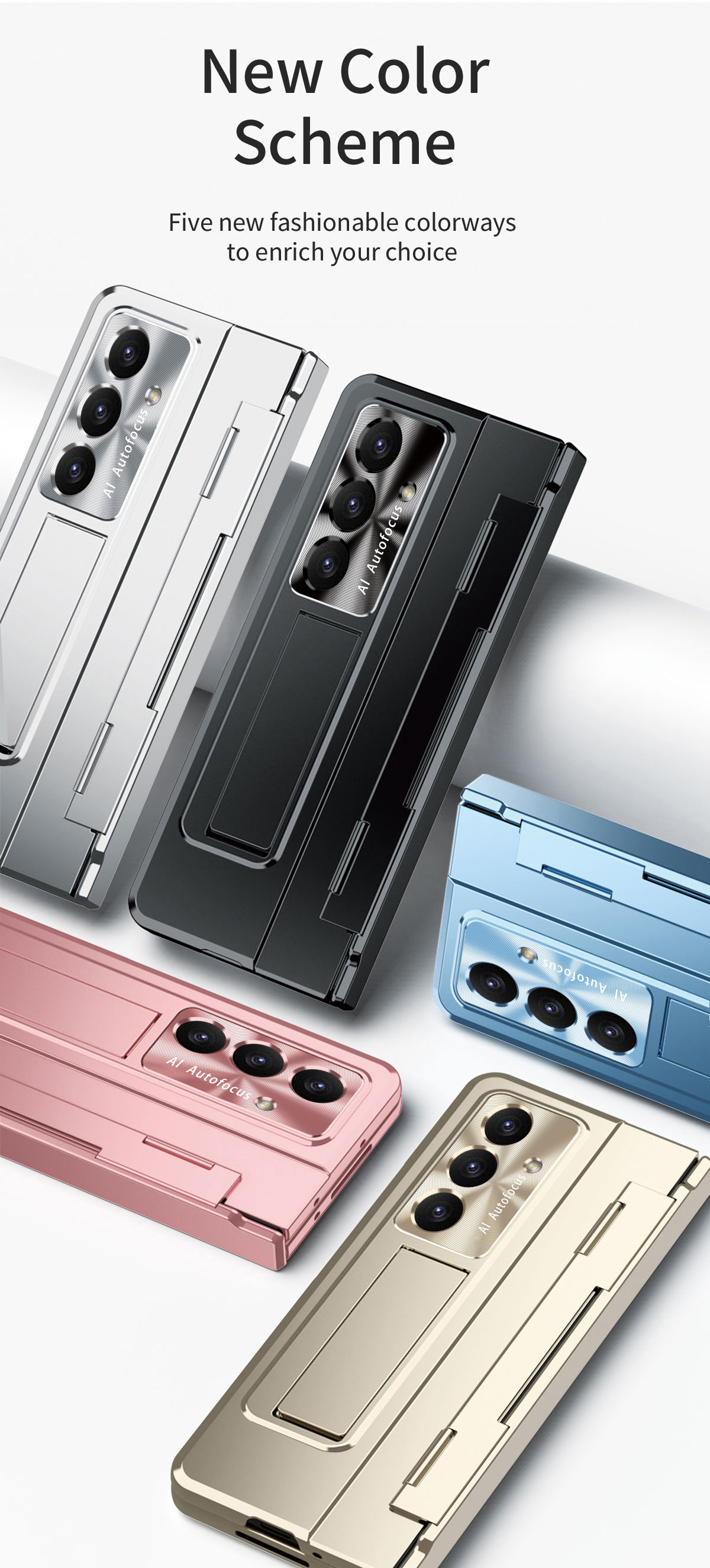 Compatible with Samsung Z Fold8/7 phone case, 6/5/4 folding screen, flat hinge, stand, full-coverage protective case.