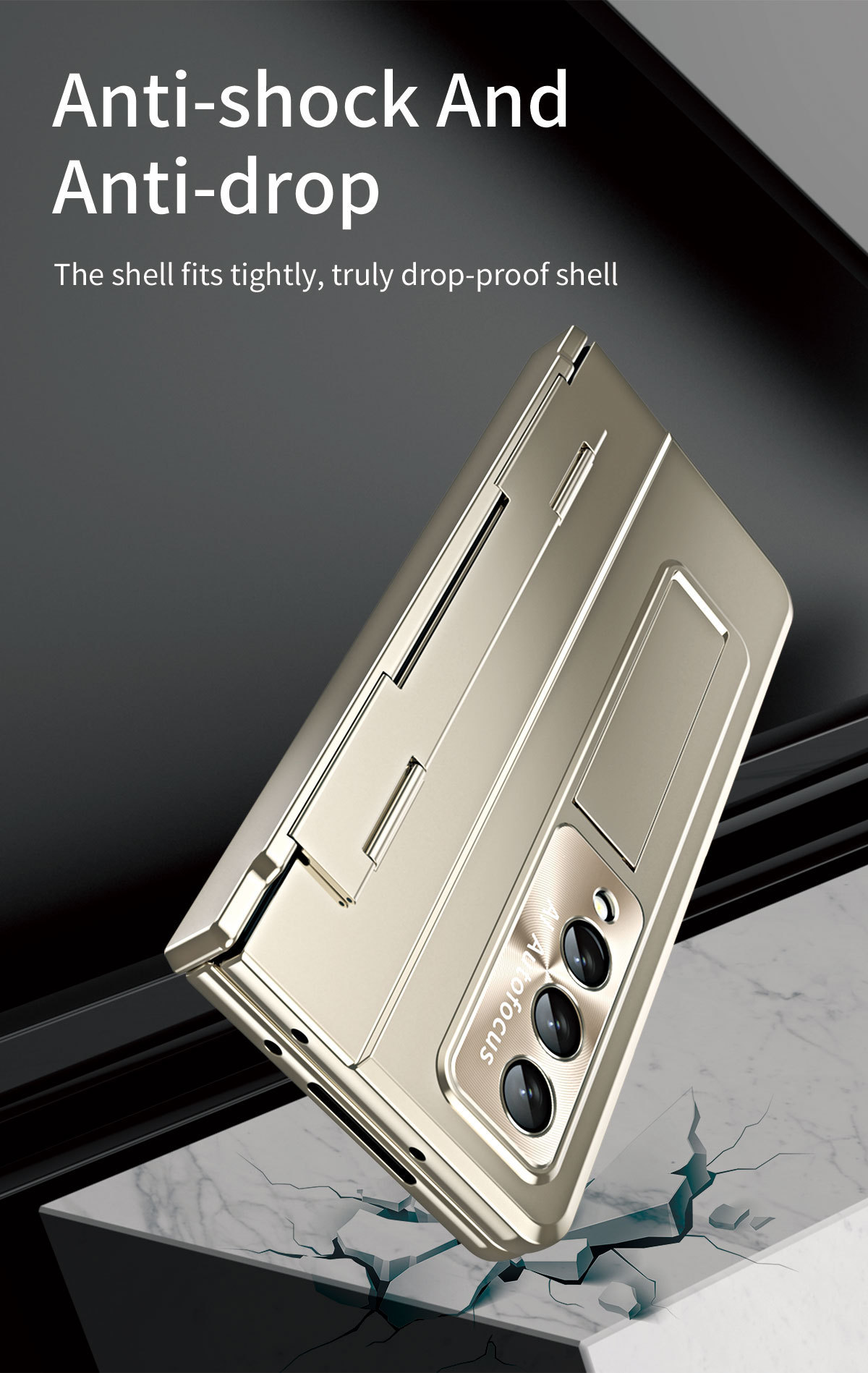 Compatible with Samsung Z Fold8/7 phone case, 6/5/4 folding screen, flat hinge, stand, full-coverage protective case.