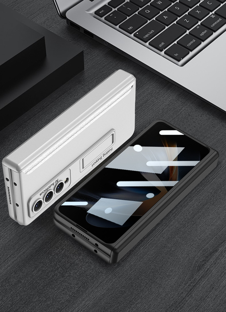 Compatible with Samsung Z Fold4 phone case, magnetic hinge, privacy case, integrated screen protector, full-coverage business stand, protective case