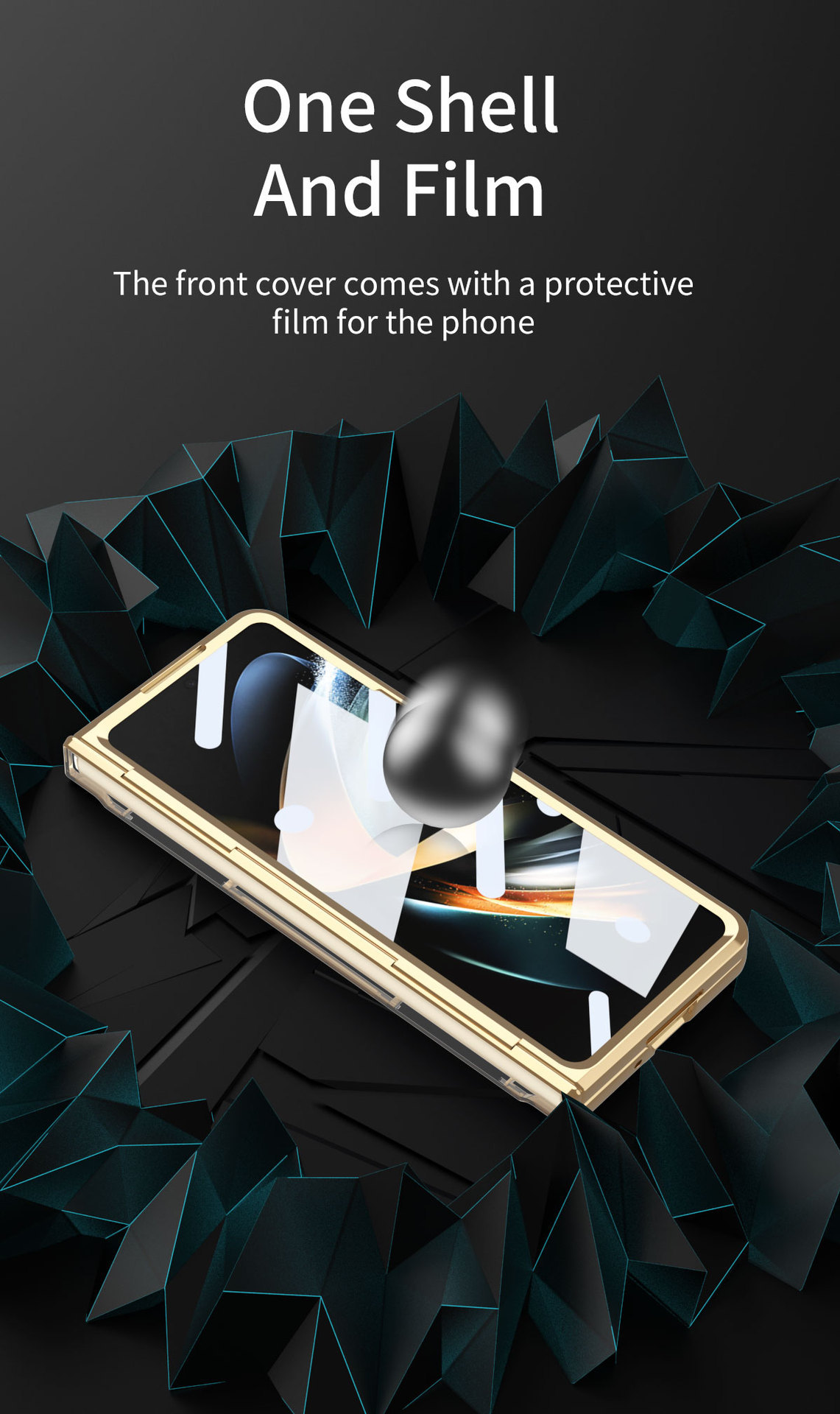 Compatible with Samsung Z Fold 8/7 phone case, 6/5 electroplated phantom flat hinge, 4/3 case, full-coverage protective case.