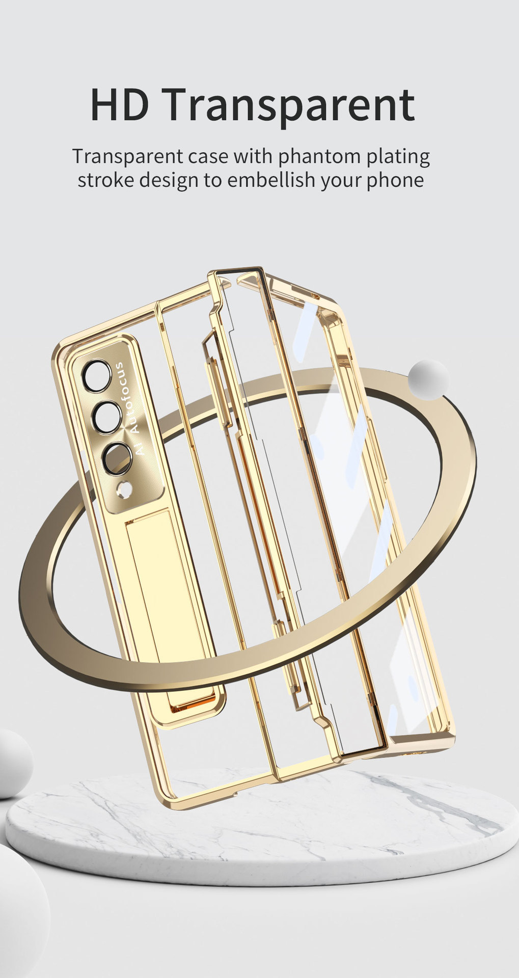 Compatible with Samsung Z Fold 8/7 phone case, 6/5 electroplated phantom flat hinge, 4/3 case, full-coverage protective case.