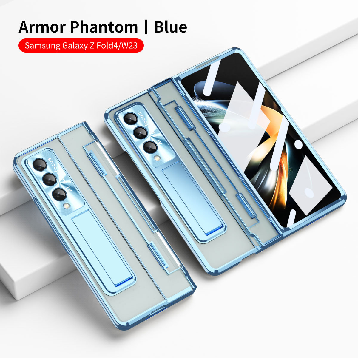 Compatible with Samsung Z Fold 8/7 phone case, 6/5 electroplated phantom flat hinge, 4/3 case, full-coverage protective case.