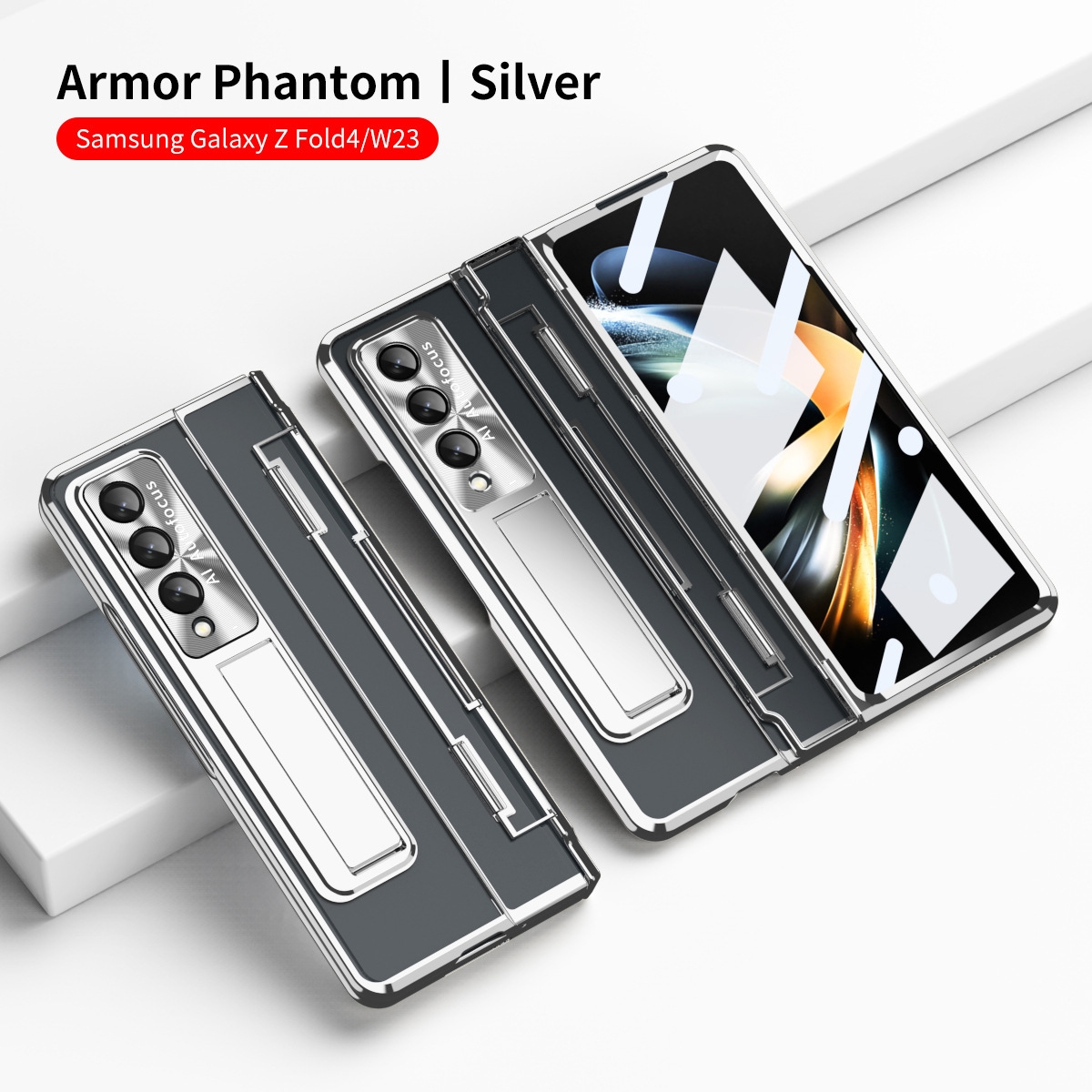 Compatible with Samsung Z Fold 8/7 phone case, 6/5 electroplated phantom flat hinge, 4/3 case, full-coverage protective case.