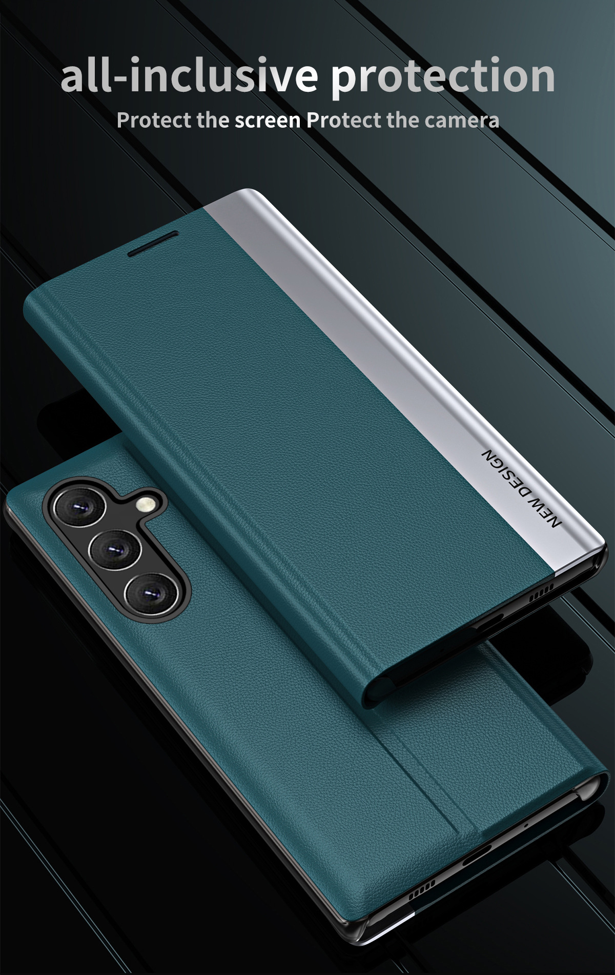 Compatible with Samsung S26 Ultra phone case, A57 flip phone stand, S25/S24 Plus full coverage, S23U leather case, A56