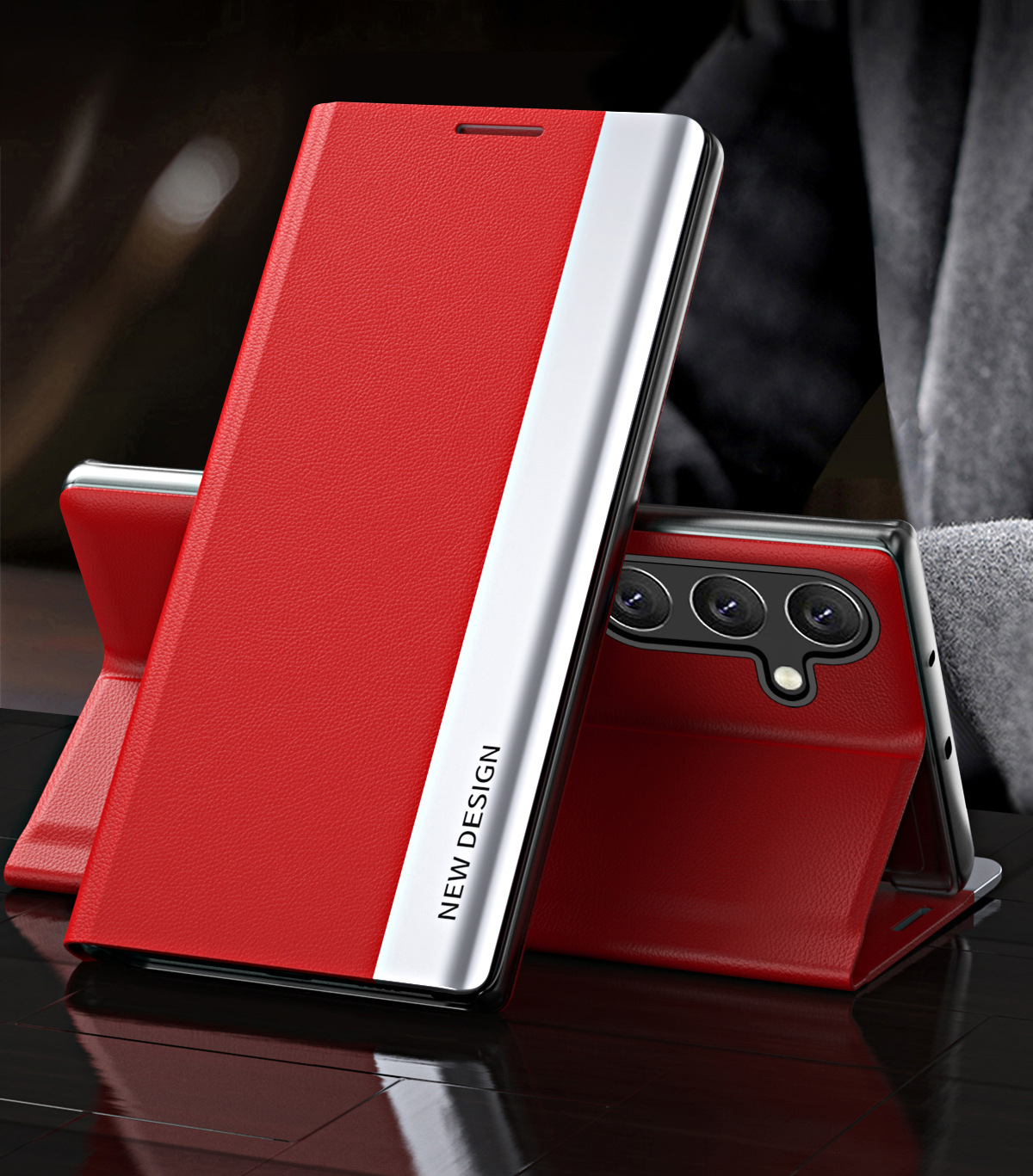 Compatible with Samsung S26 Ultra phone case, A57 flip phone stand, S25/S24 Plus full coverage, S23U leather case, A56