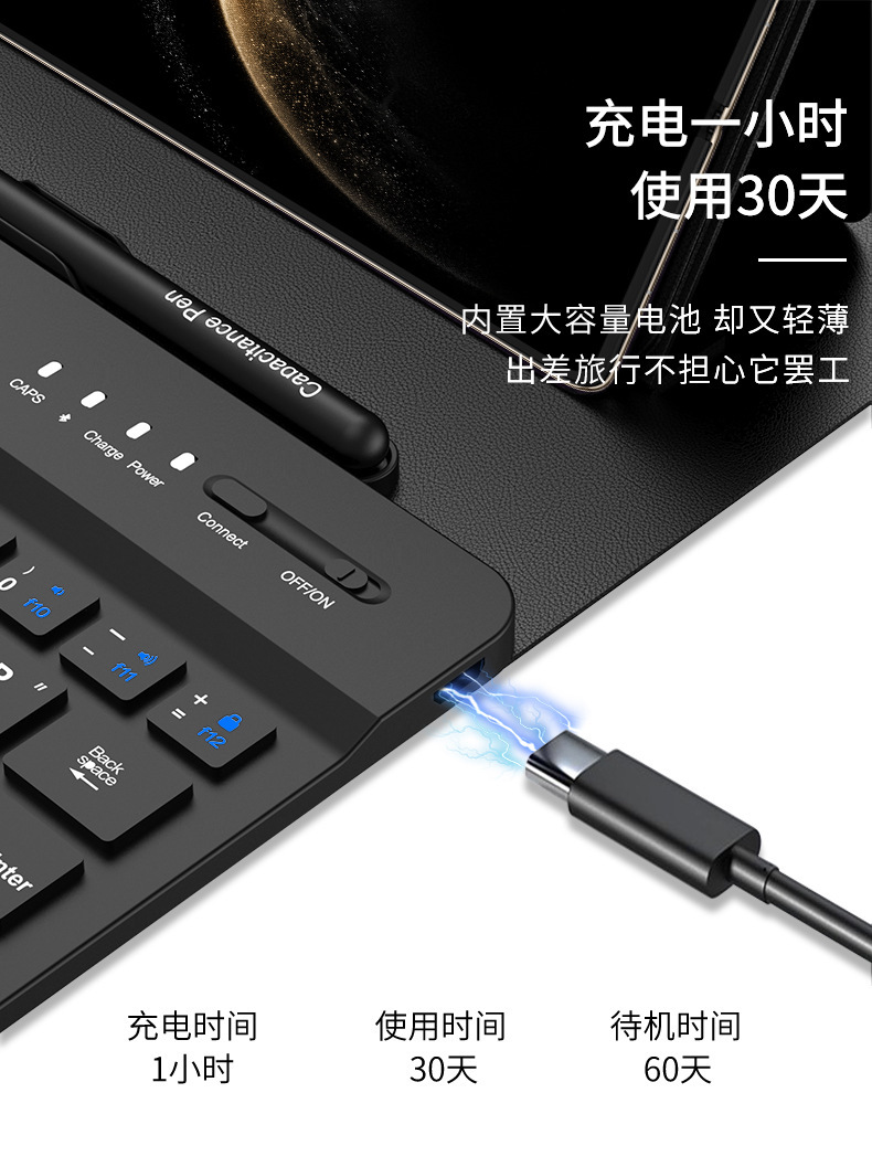 Compatible with Samsung Fold8/7 keyboard leather case, 6/5/4-inch Bluetooth wireless mouse, capacitive pen, and foldable screen universal keyboard.